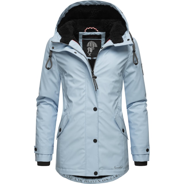 Navahoo Regenjacke »Lindraa«, mit Kapuze, stylische wasserdichte  Outdoorjacke mit Teddyfell bestellen | BAUR