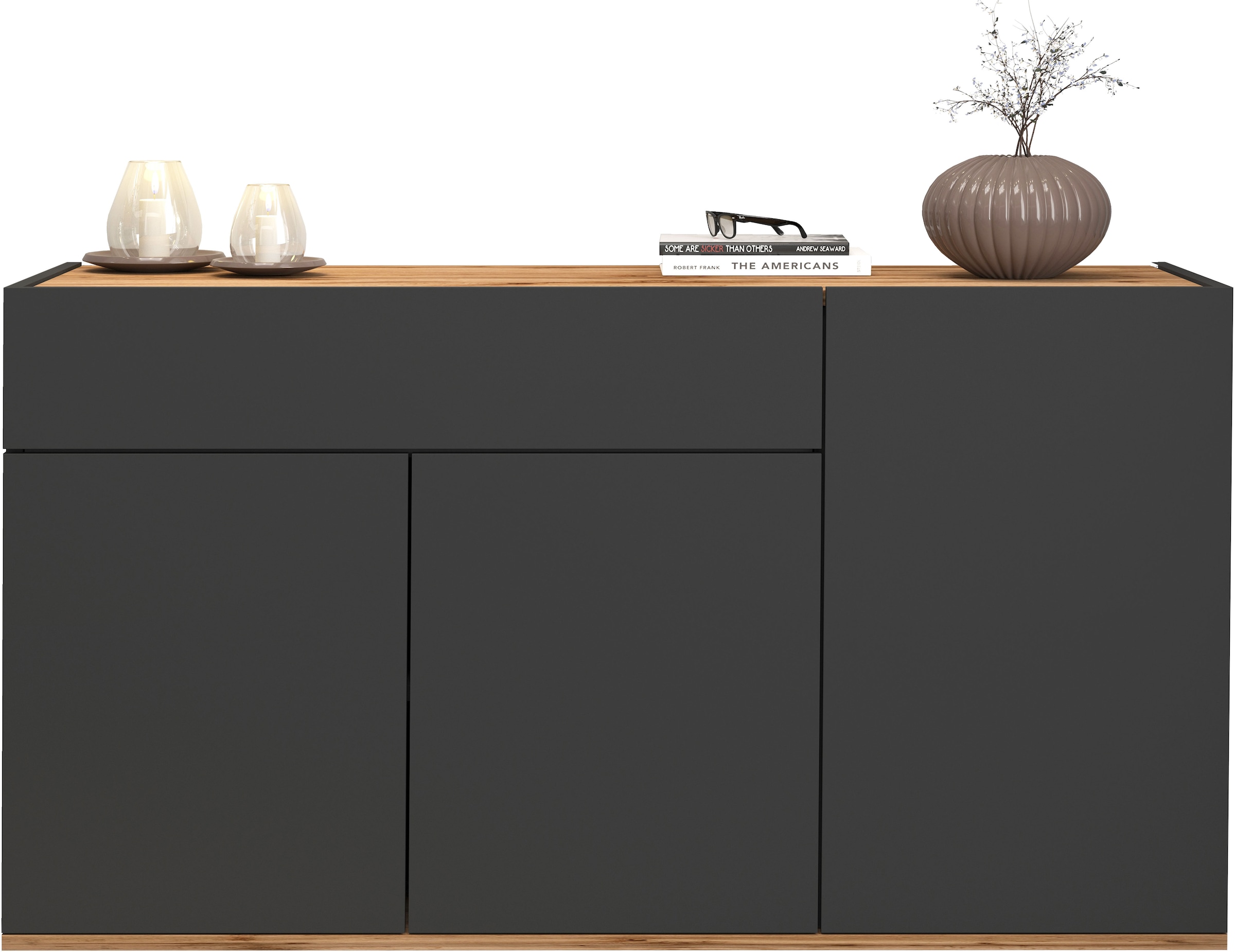 INOSIGN Sideboard »Garda, Kommode, Schrank, Kredenz«, 3 Türen, 1 Schublade, grifflos Breite 120,1 cm