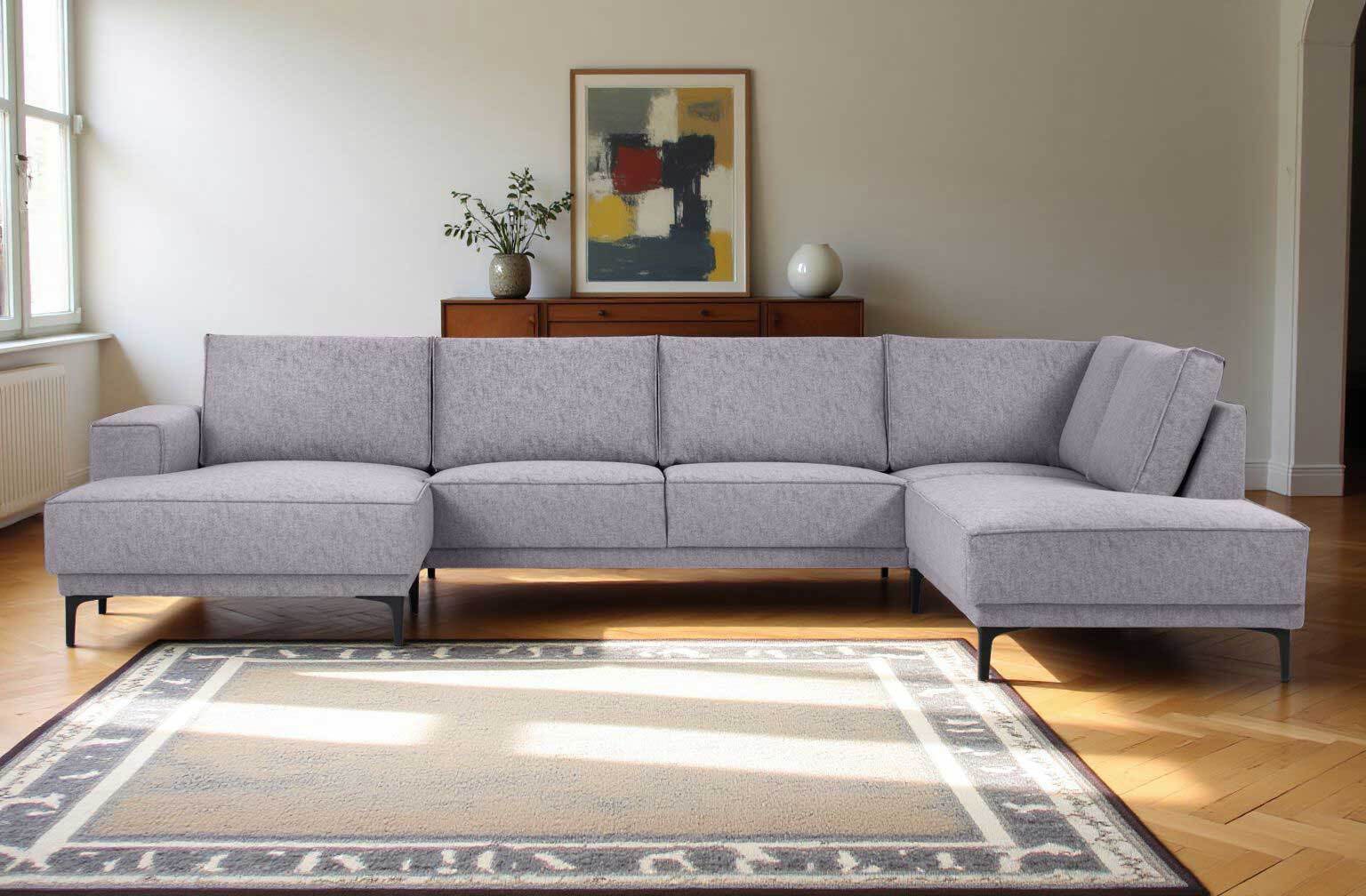 Places of Style Wohnlandschaft "XXL Sofa Oland, Struktur, Flachgewebe, Luxu günstig online kaufen