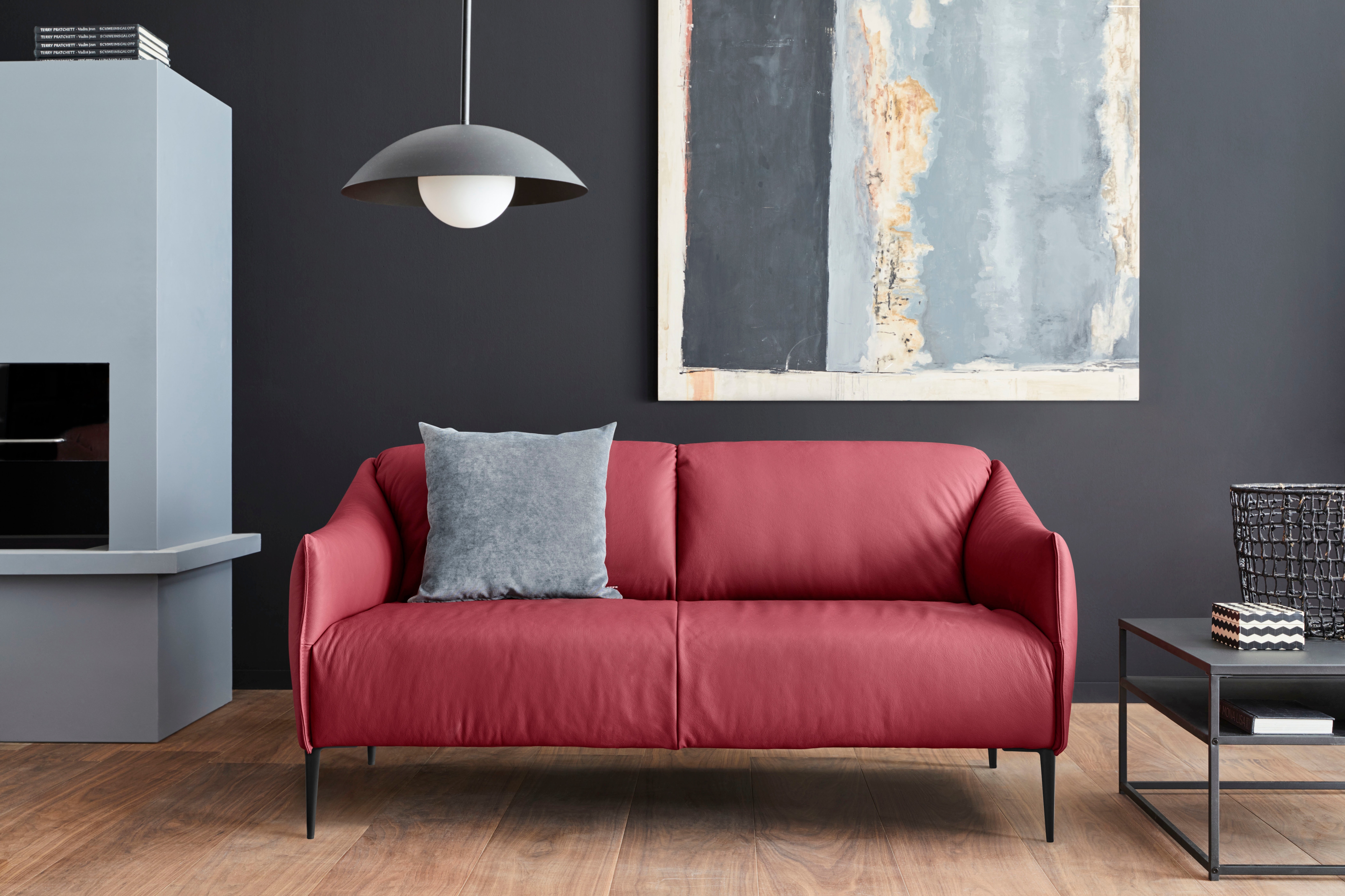 W.SCHILLIG 2,5-Sitzer "sally Designsofa, Loungesofa, bequem, schmale Armlehnen, Breite 174cm" mit Metallfüßen in Schwarz pulverbeschichtet, Breite 174 cm