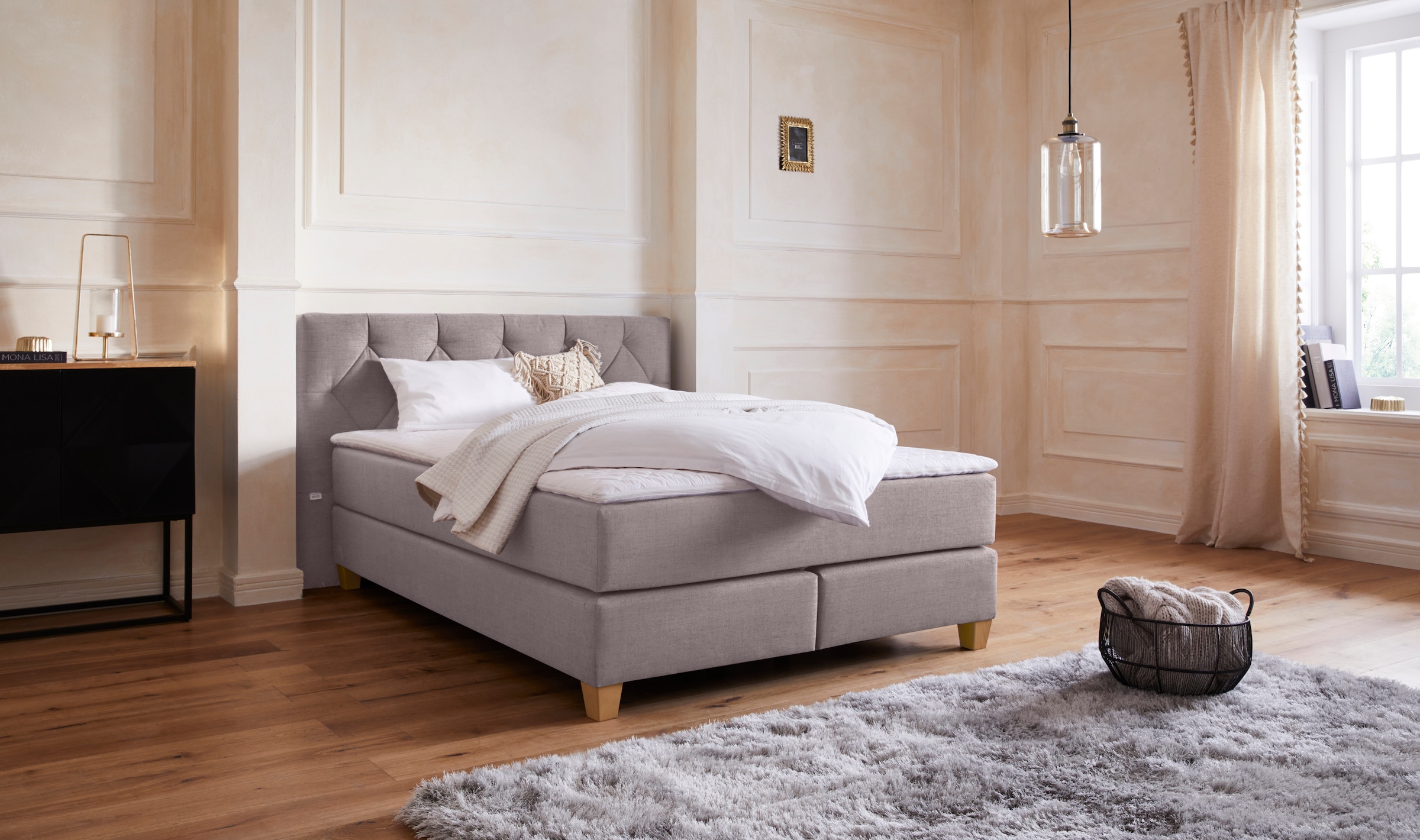 Home affaire Boxspringbett "Harmones", in 3 Breiten, Härtegrad auch im Mix günstig online kaufen
