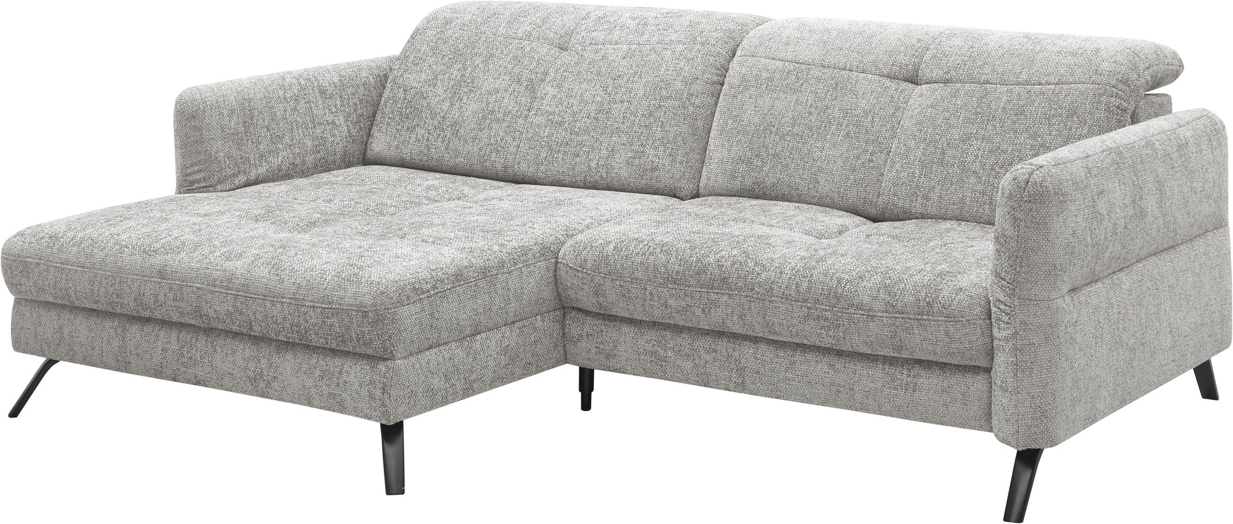 set one by Musterring Ecksofa »SO 4400 V«, wahlweise mit motorischer Bettfunktion & Kopfverstellung, Fuß schwarz