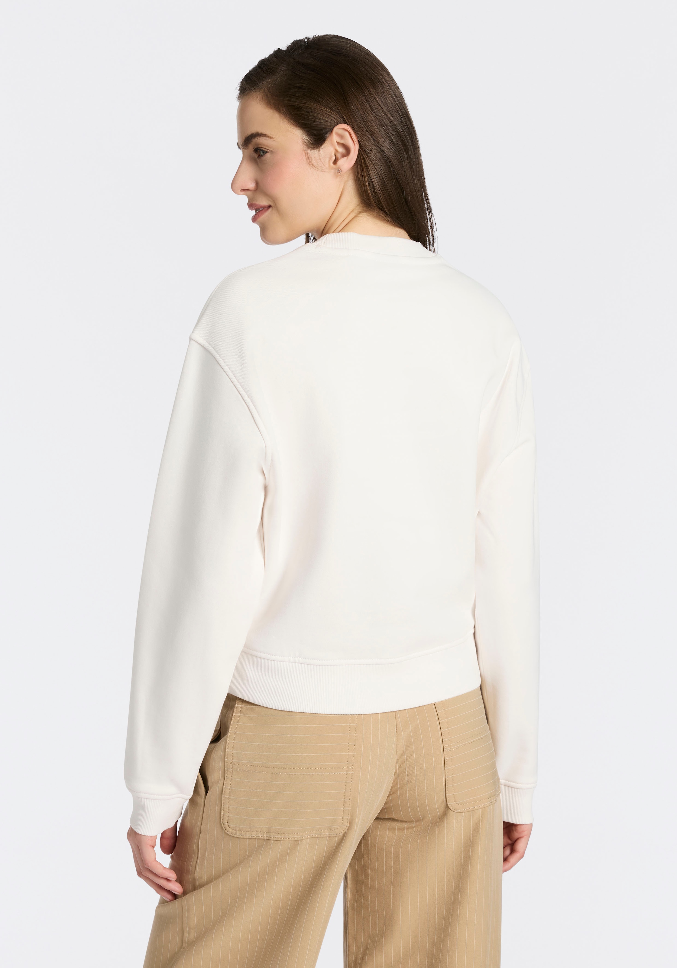 HUGO Blue Sweater "Delessa", Baumwoll-Terry mit Rundhals günstig online kaufen