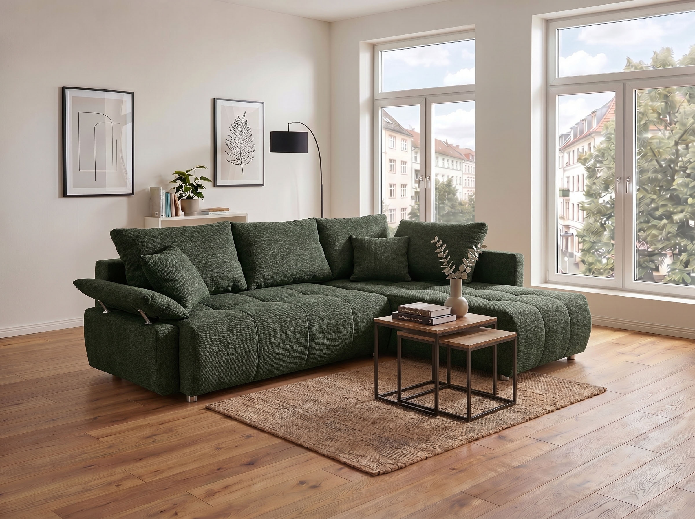 COLLECTION AB "Funtastic L-Form, B: 213 cm, Schlaffunktion, Bettkasten, auch in Cord" Armteilverstellung, Bonnellfederkern, frei stellbar