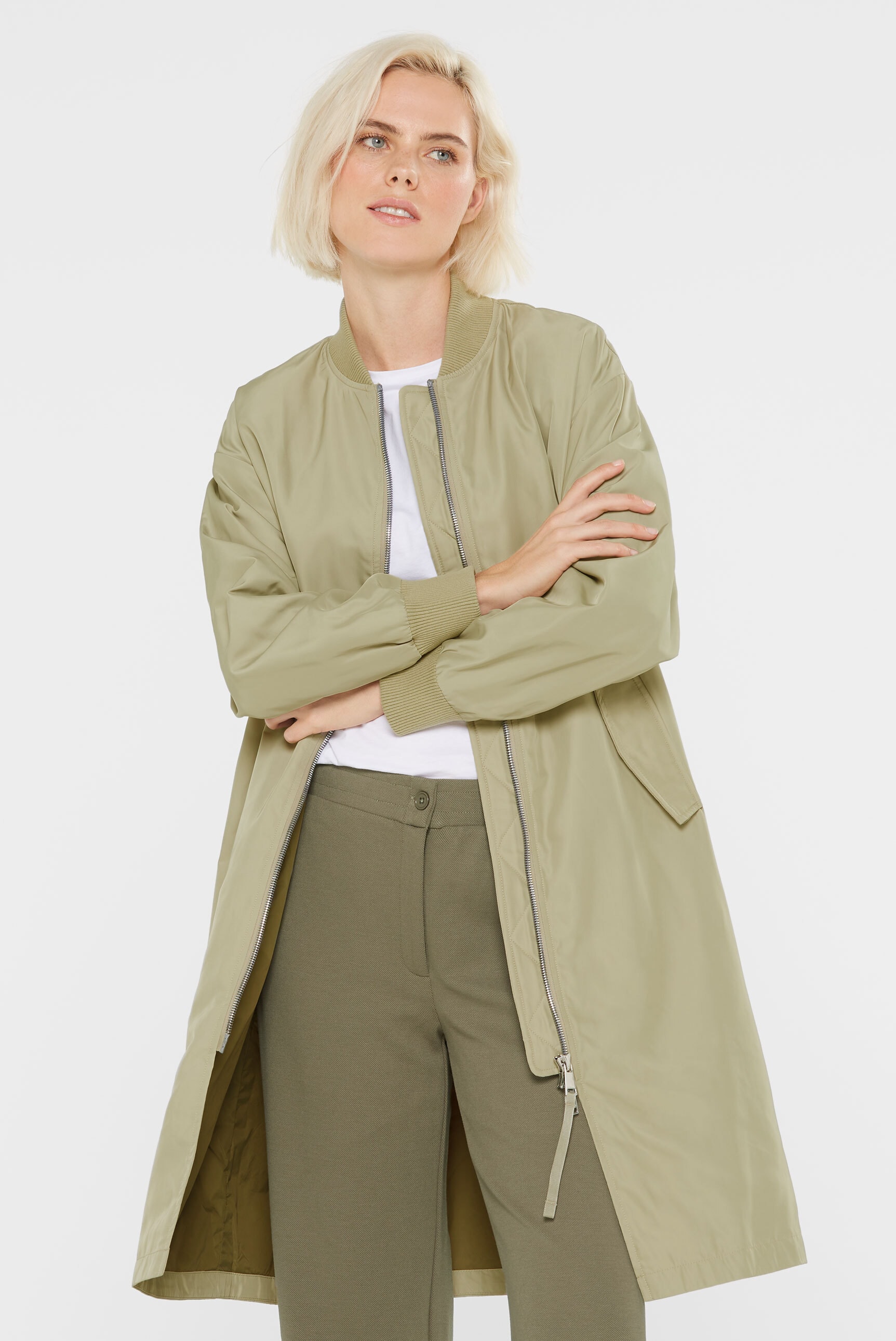 SENSES.THE LABEL Langjacke, ohne Kapuze, mit Two-Way-Zipper
