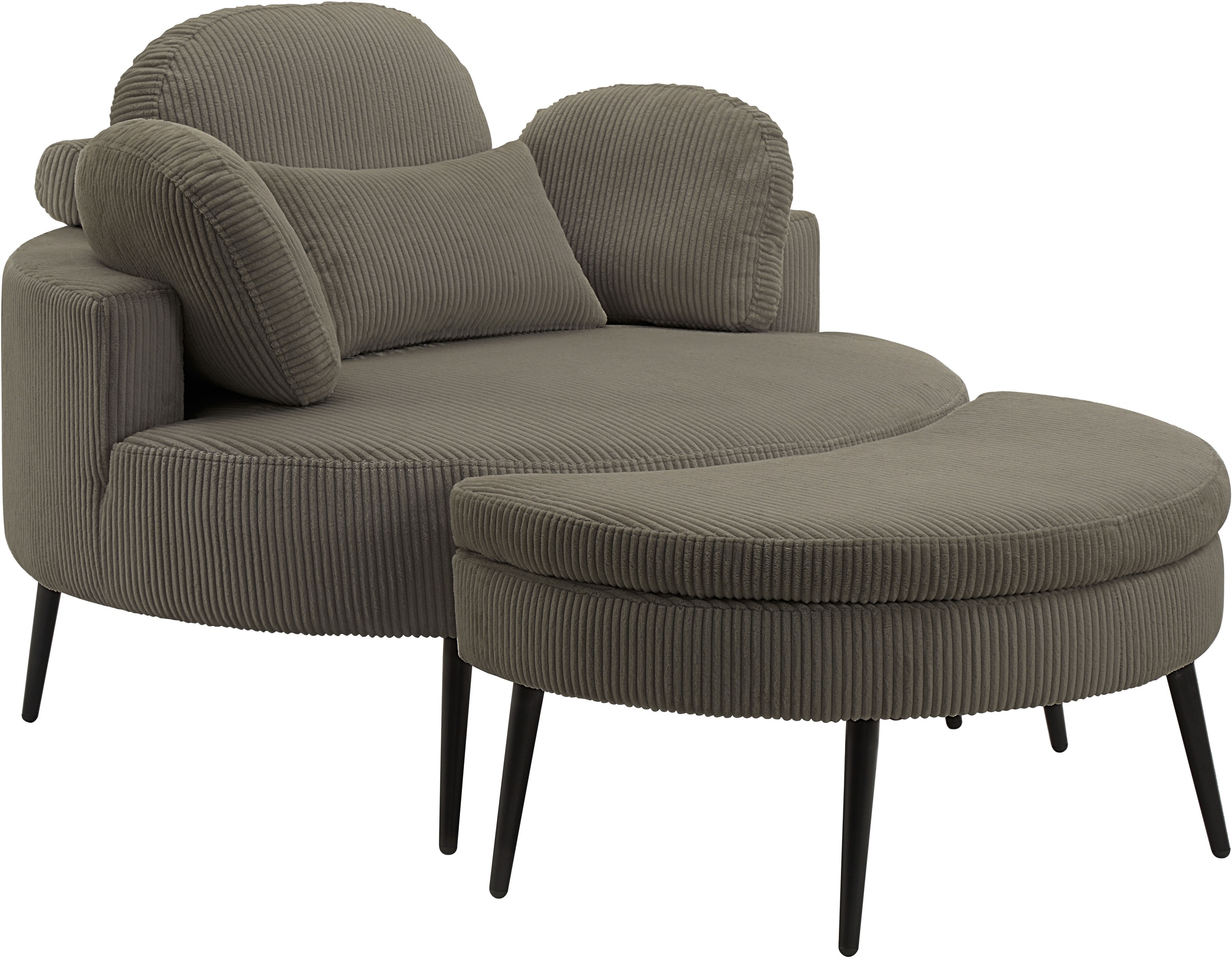 OTTO home Loveseat »Riko« Rückenstütze verstellbar, inklusive Stauraumhocker