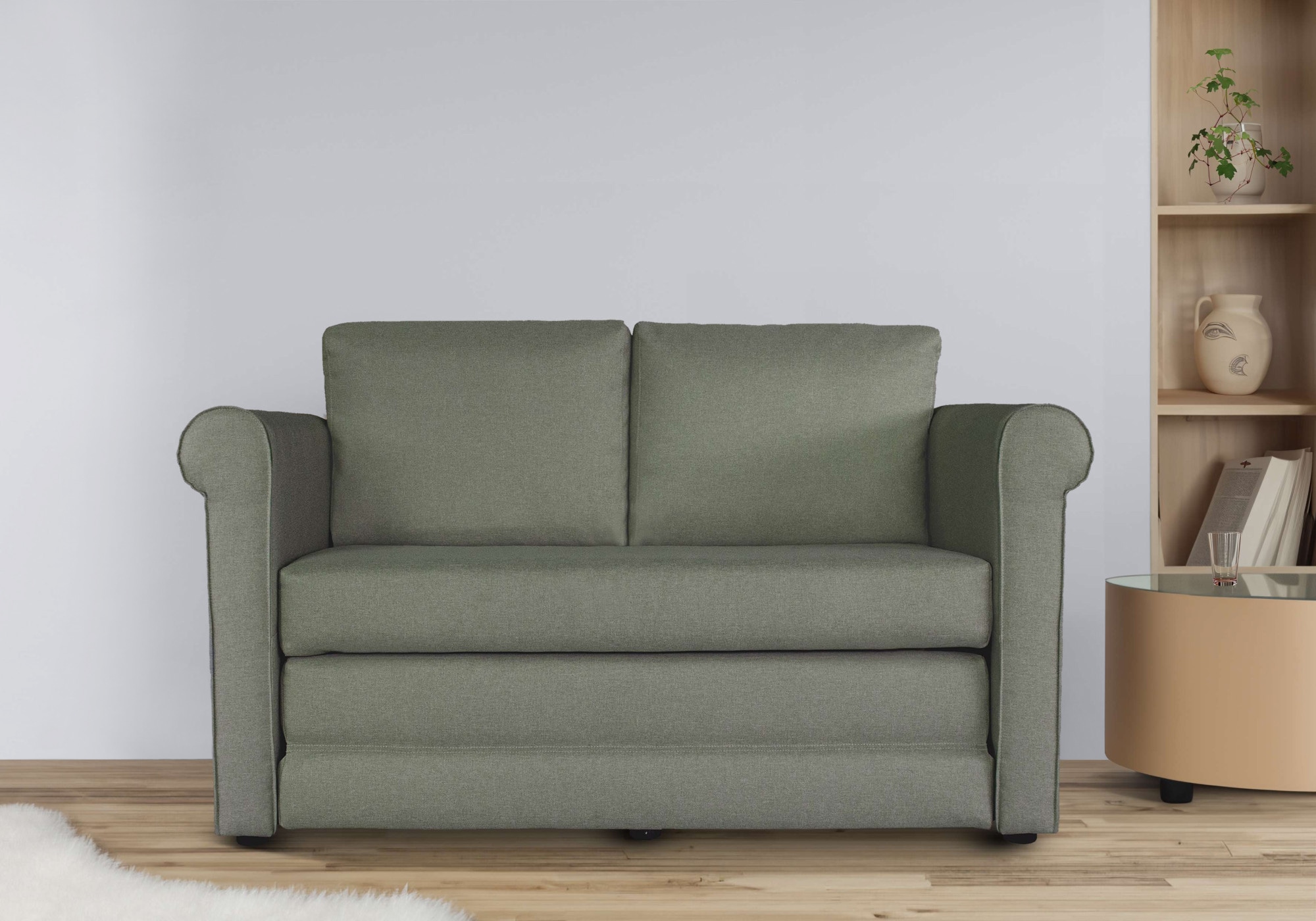 Schlafsofa »Lanas«, kompaktes 2-Sitzer mit Schlaffunktion, Breite 142 cm, Webstoff fein