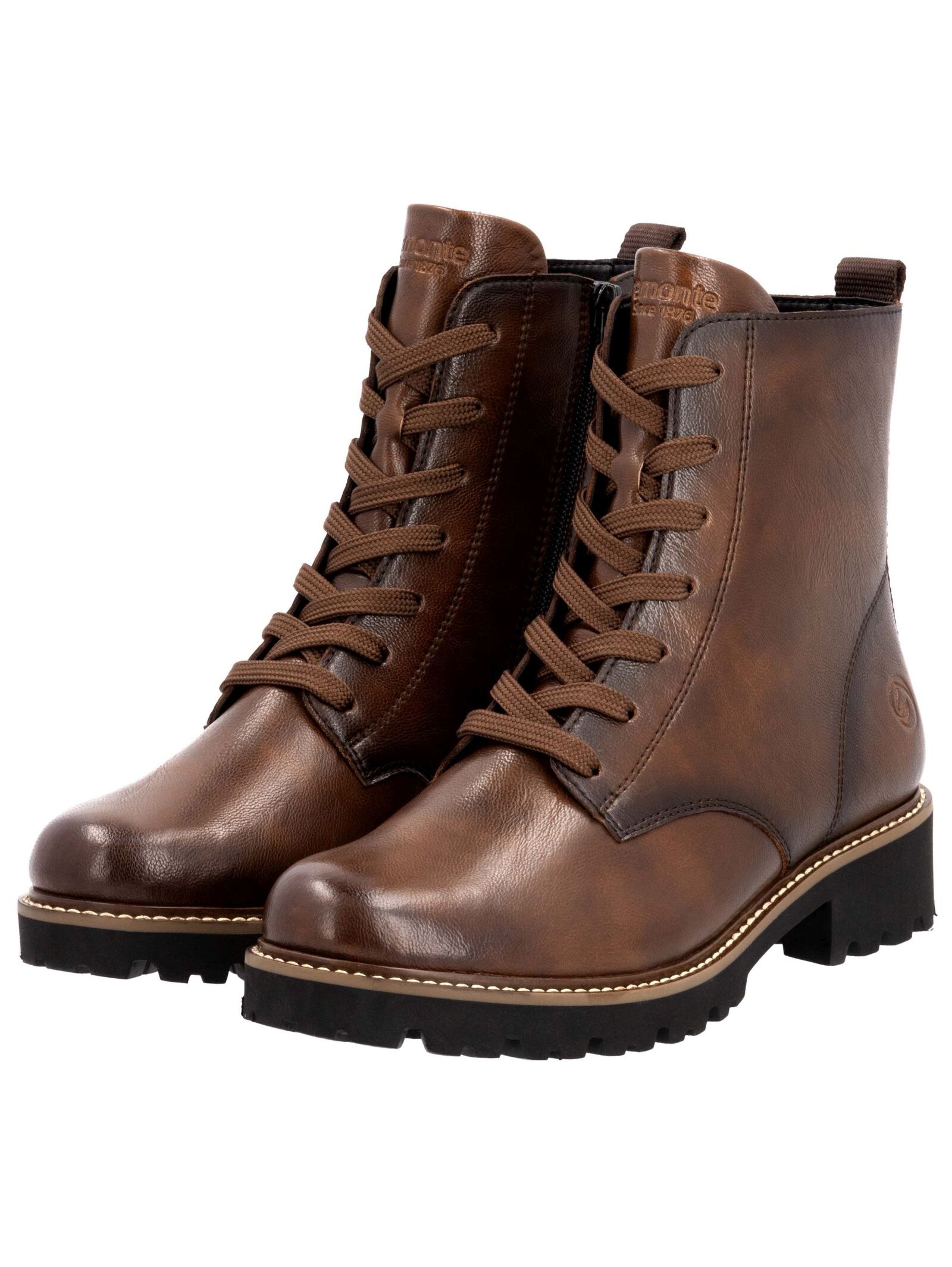 Schnürstiefelette REMONTE "Remonte Stiefelette Glattleder", Damen, Gr. 36, mahagony, Glattleder, Schuhe Schnürstiefelette 3