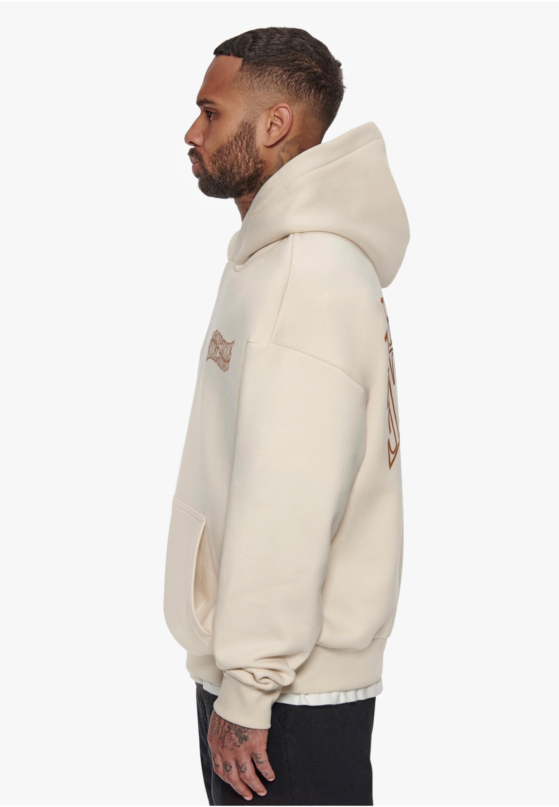 Dropsize Kapuzensweatshirt »Dropsize Herren Heavy Oversize Mirrored Logo Hoodie«, (1 tlg.)