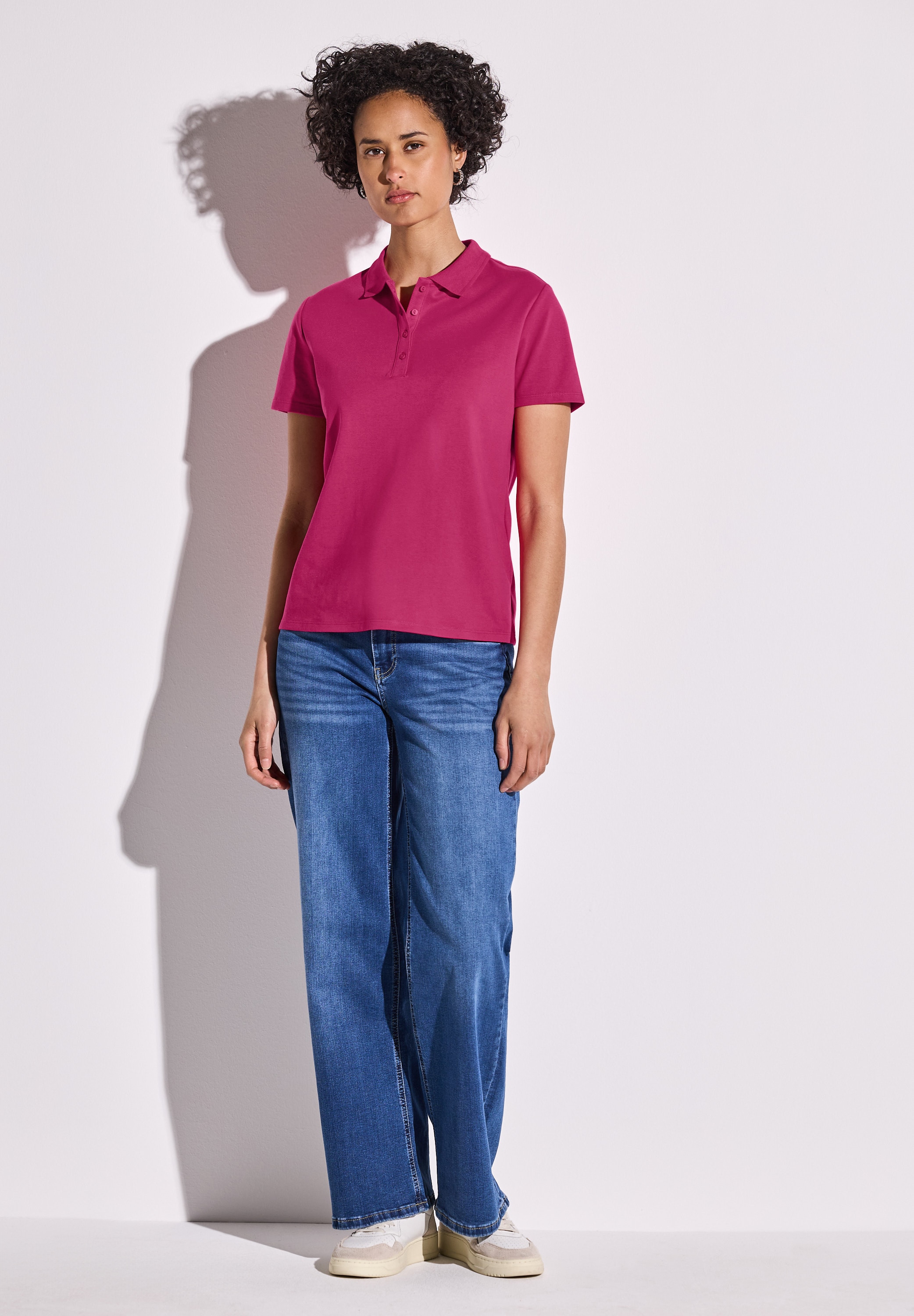 STREET ONE Poloshirt, aus Baumwolle mit Stretchante