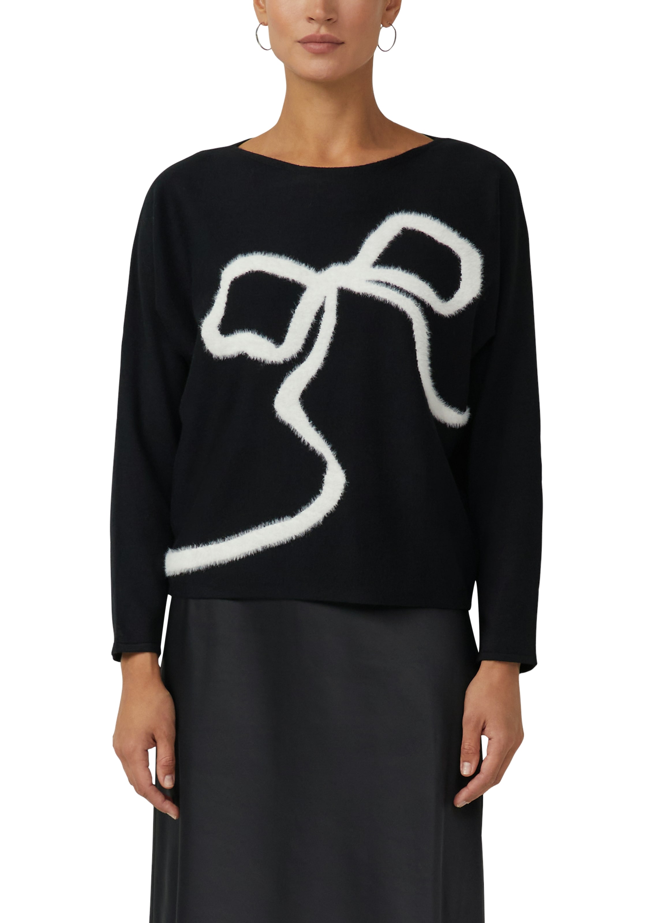 s.Oliver BLACK LABEL Strickpullover mit Intarsien Schleife günstig online kaufen