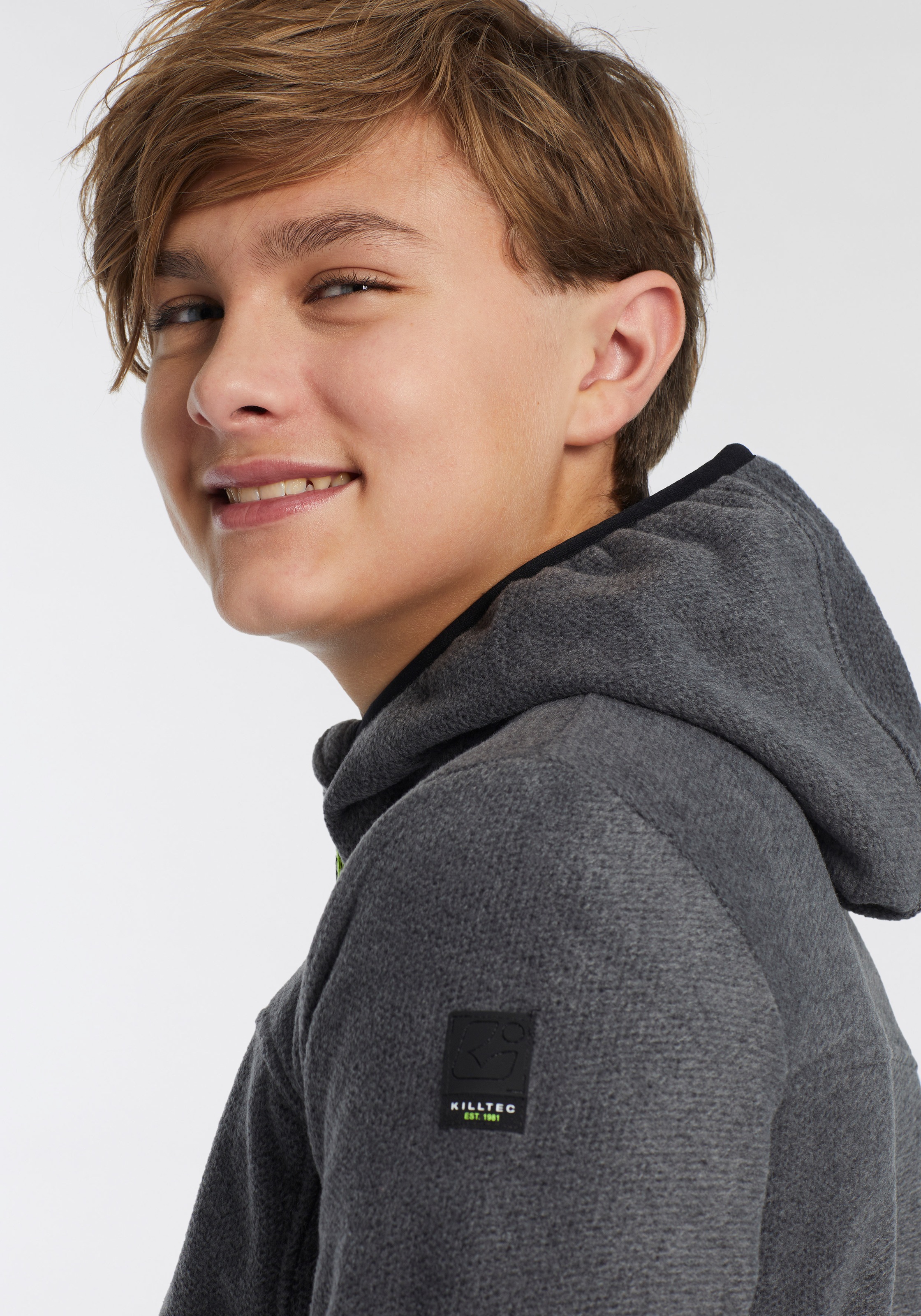 Killtec Strickfleecejacke »KOW 364 BYS KNTFLC JCKT«, mit Kapuze, für Kinder