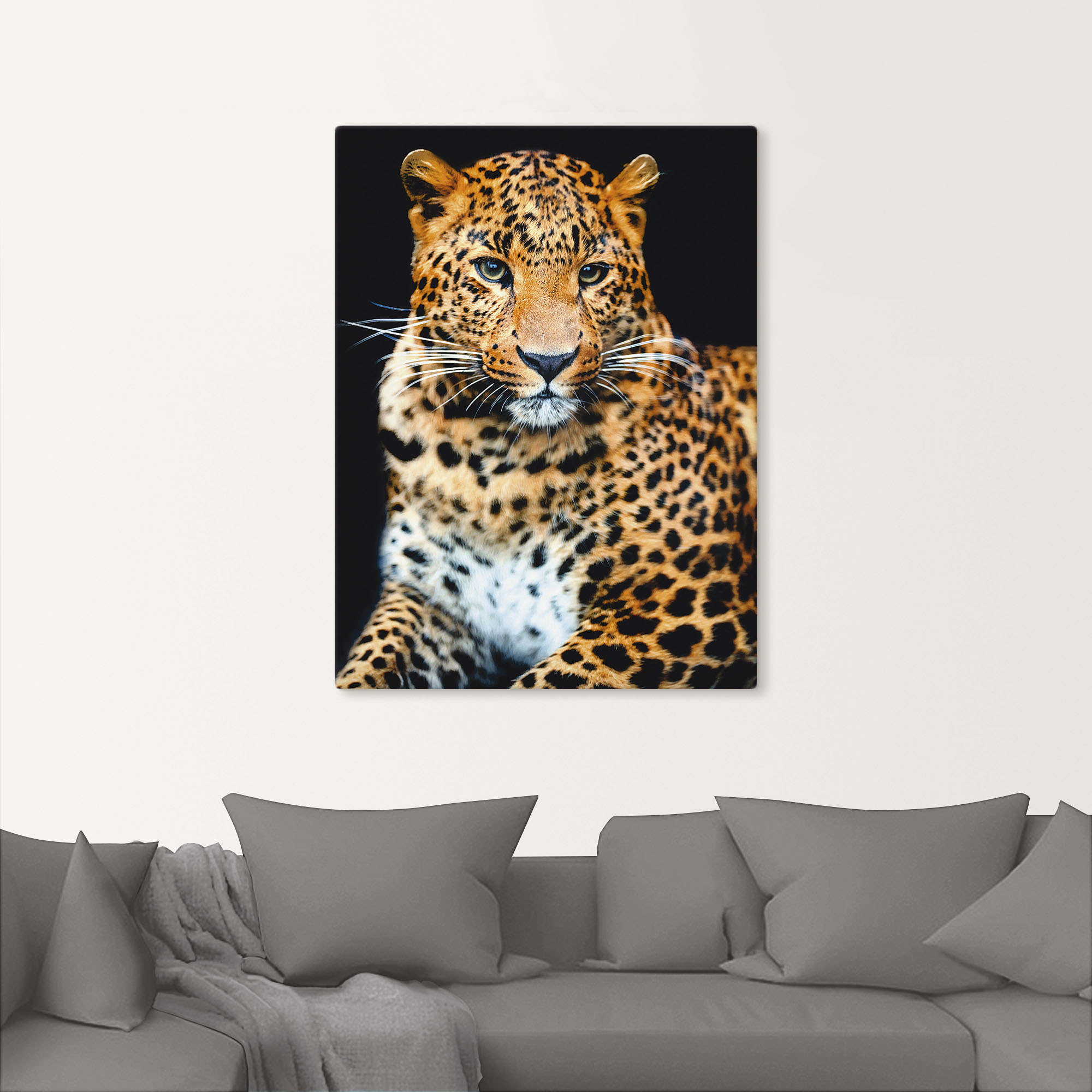 Thumbnail - Artland Wandbild "Wütender wilder Leopard", Wildtiere, (1 St.), als Alubild, Outdoorbild, Leinwandbild, Poster, Wandaufk...