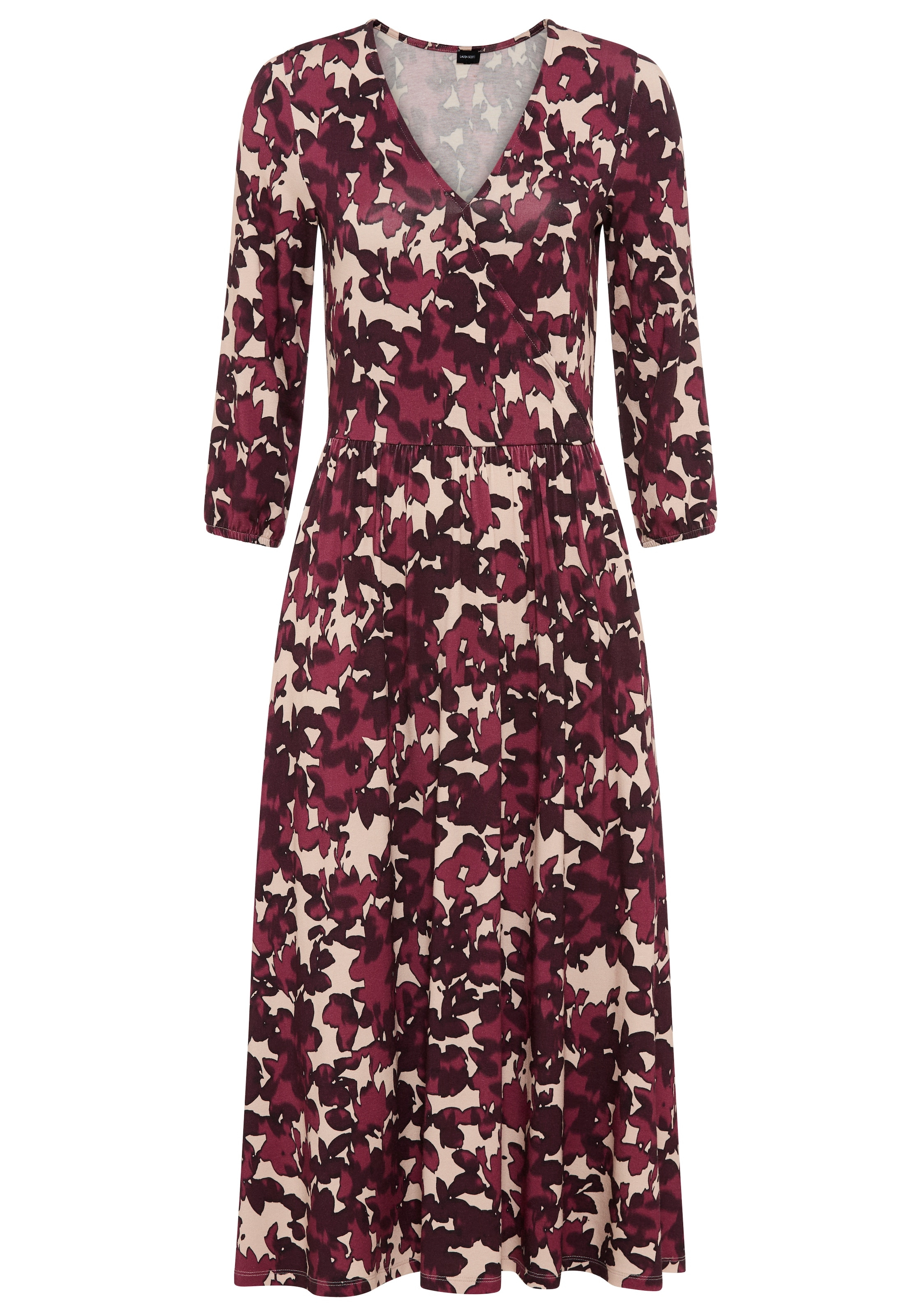 Laura Scott Midikleid, elegantes Blumenmuster aus Viskose-Mischung - NEUE KOLLEKTION