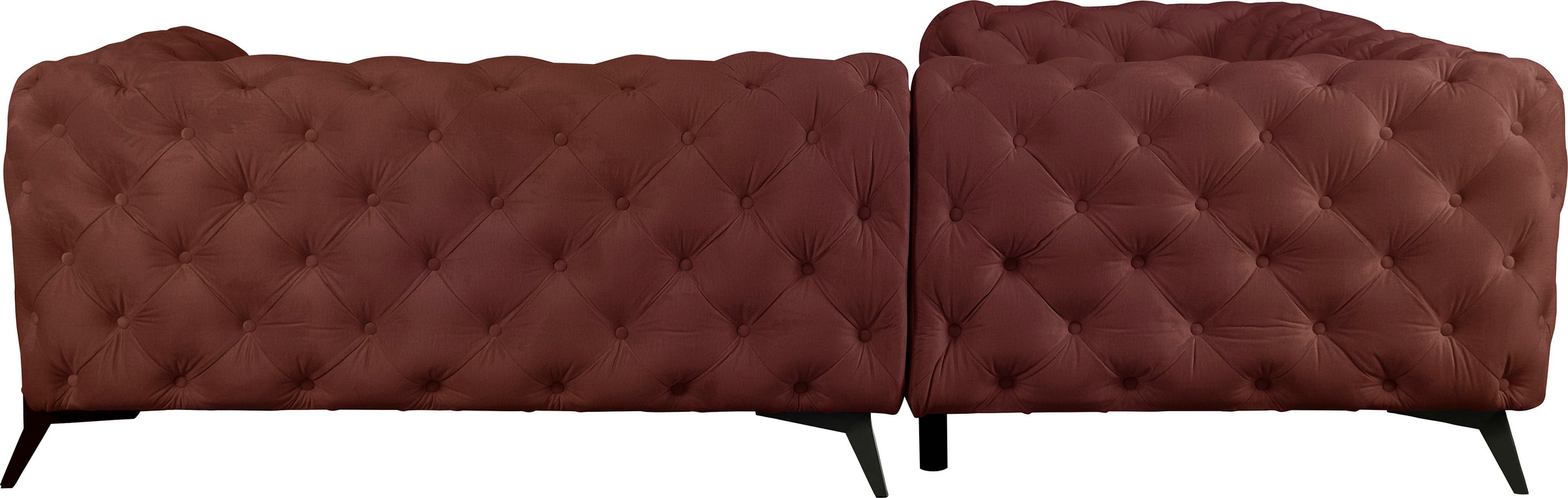 Leonique Chesterfield-Sofa »Amaury L-Form«, moderne Chersterfield-Optik, Breite 262 cm, Fußfarbe wählbar
