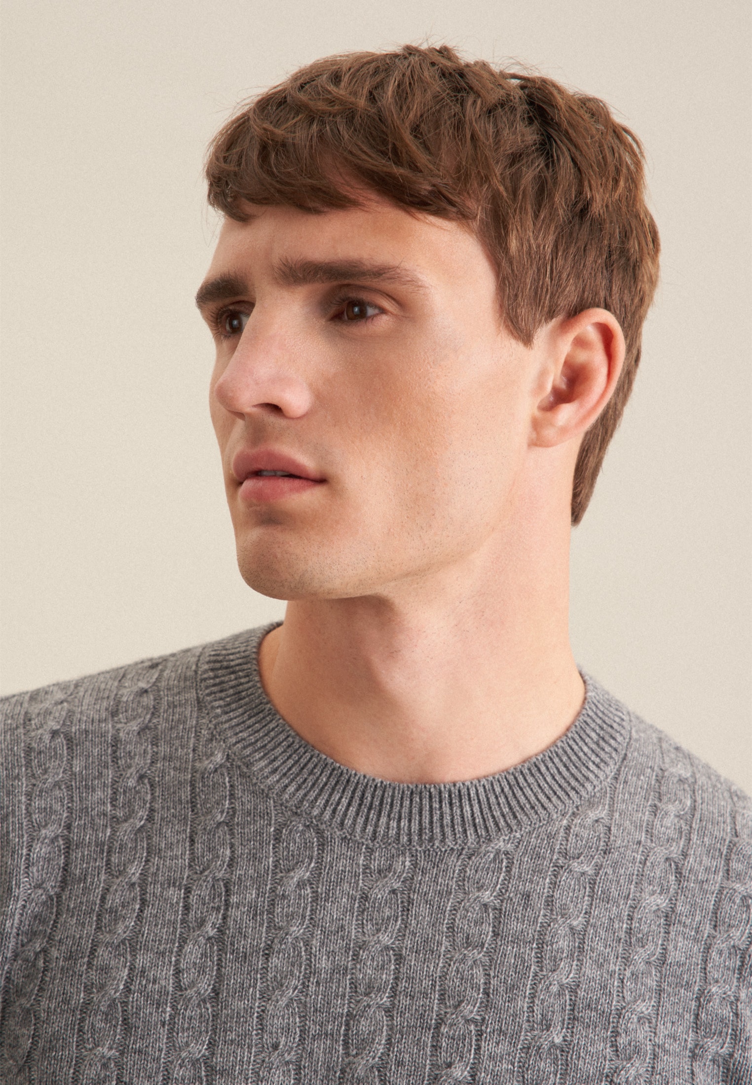seidensticker Strickpullover »Regular«, Langarm Rundhals Zopfmuster