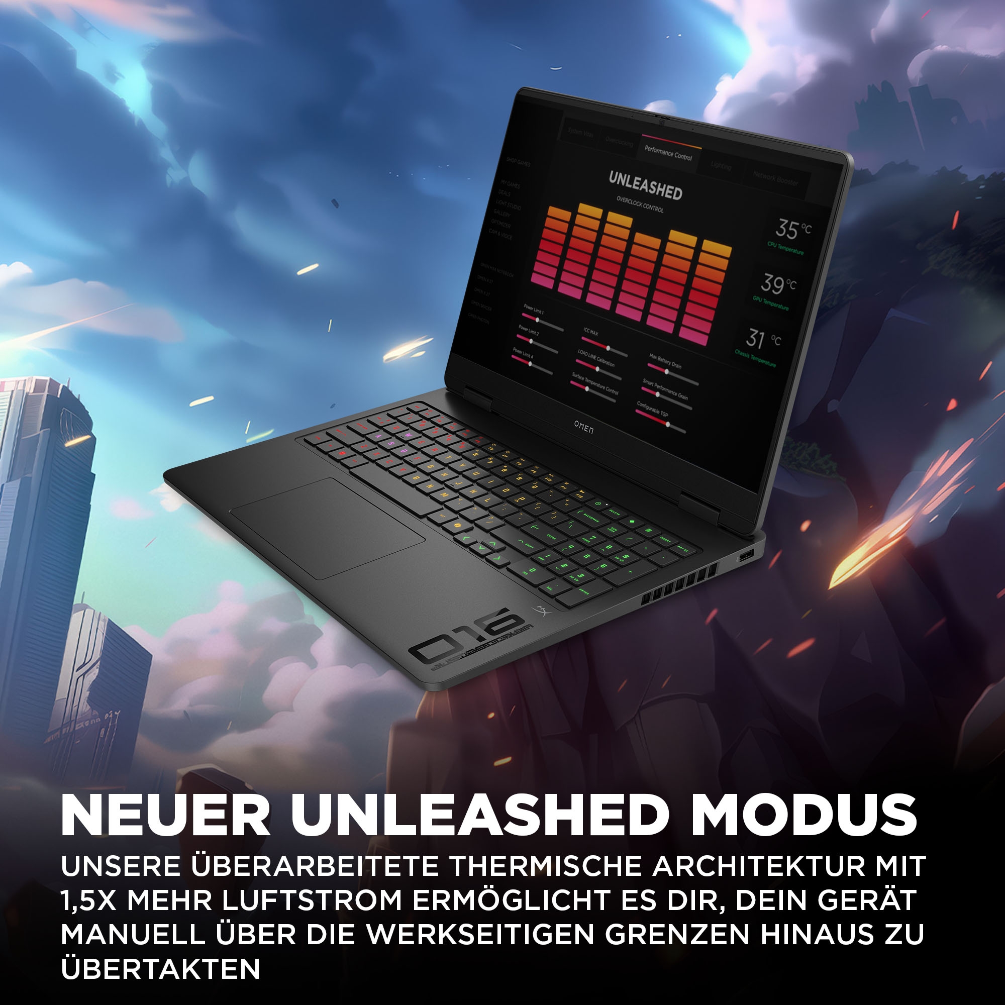 HP Gaming-Notebook »Omen 16-ap0095ng« 40,6 cm / 16 ″ AMD Ryzen 9 GeForceRTX5070 1.000 GB SSD