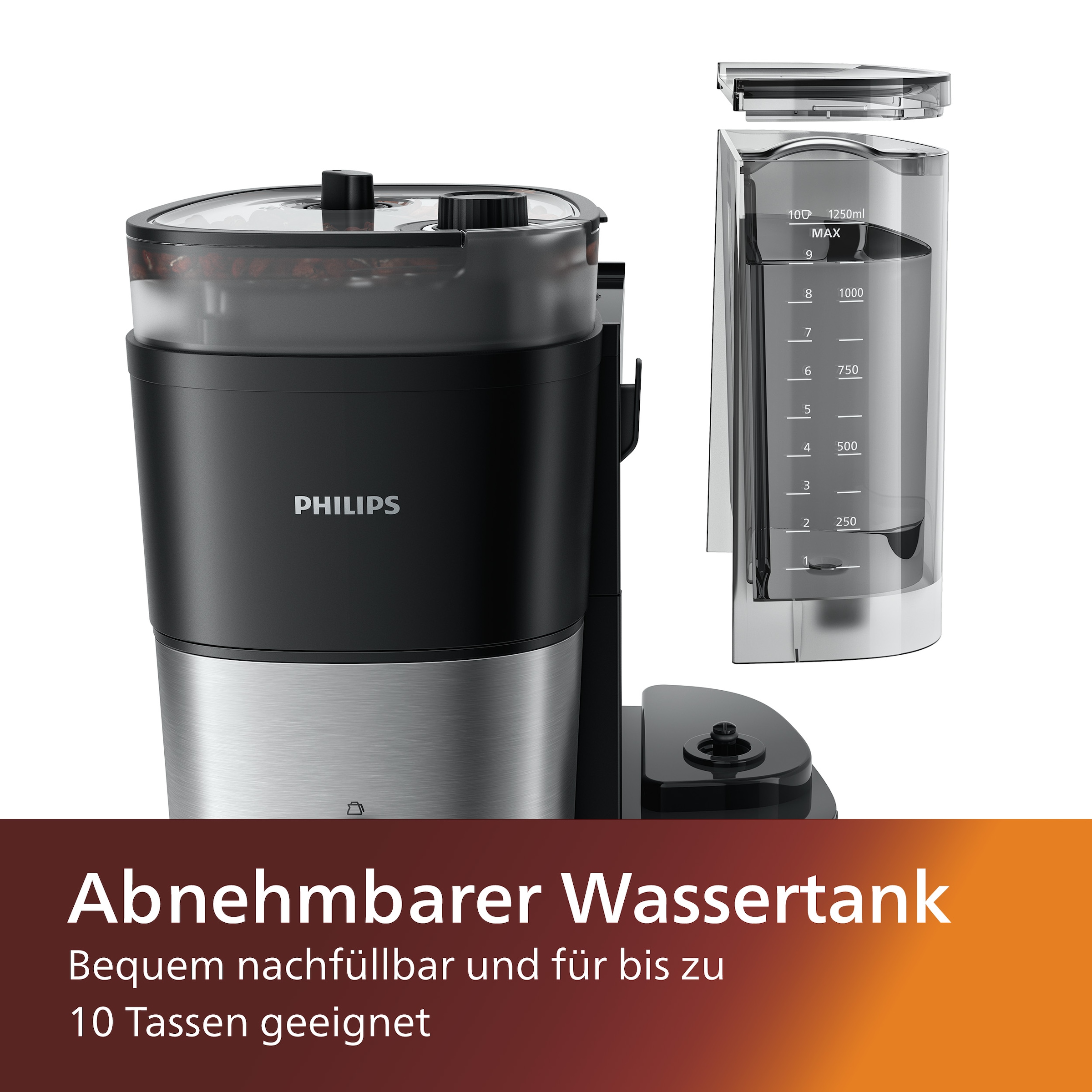 Philips Kaffeemaschine mit Mahlwerk »HD7900/50 All-in-1 Brew«, Permanentfilter, 1x4, mit Smart Dosierung und Duo-Kaffeebohnenbehälter, inkl. Dosierlöffel