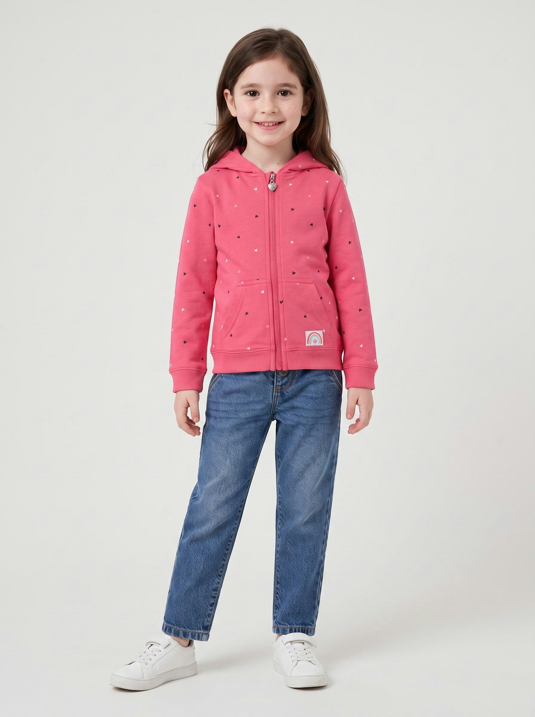 Blue Seven Kapuzensweatjacke Baumwollmischung, Allover-Druck