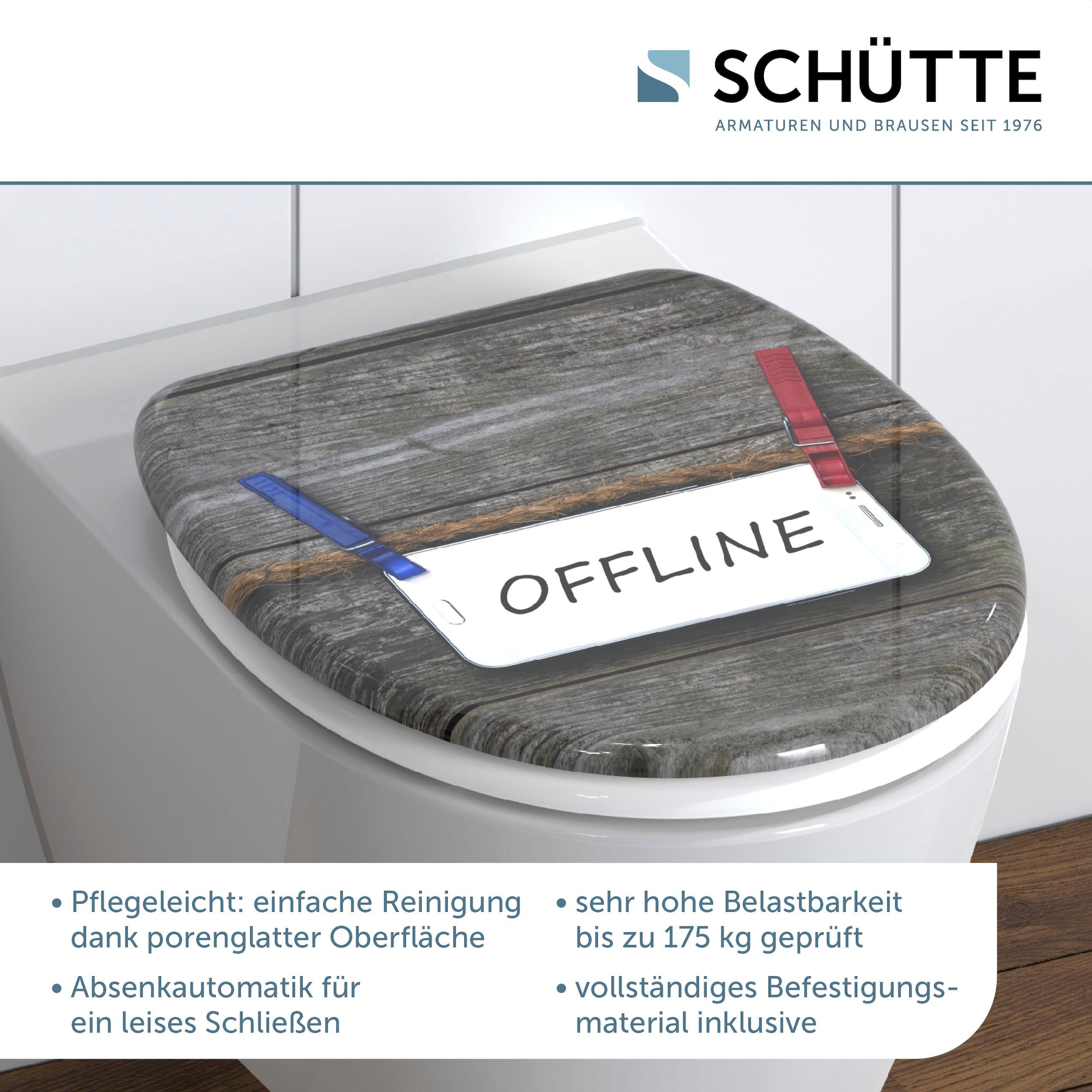 Schütte WC-Sitz »Offline« Duroplast, mit Absenkautomatik