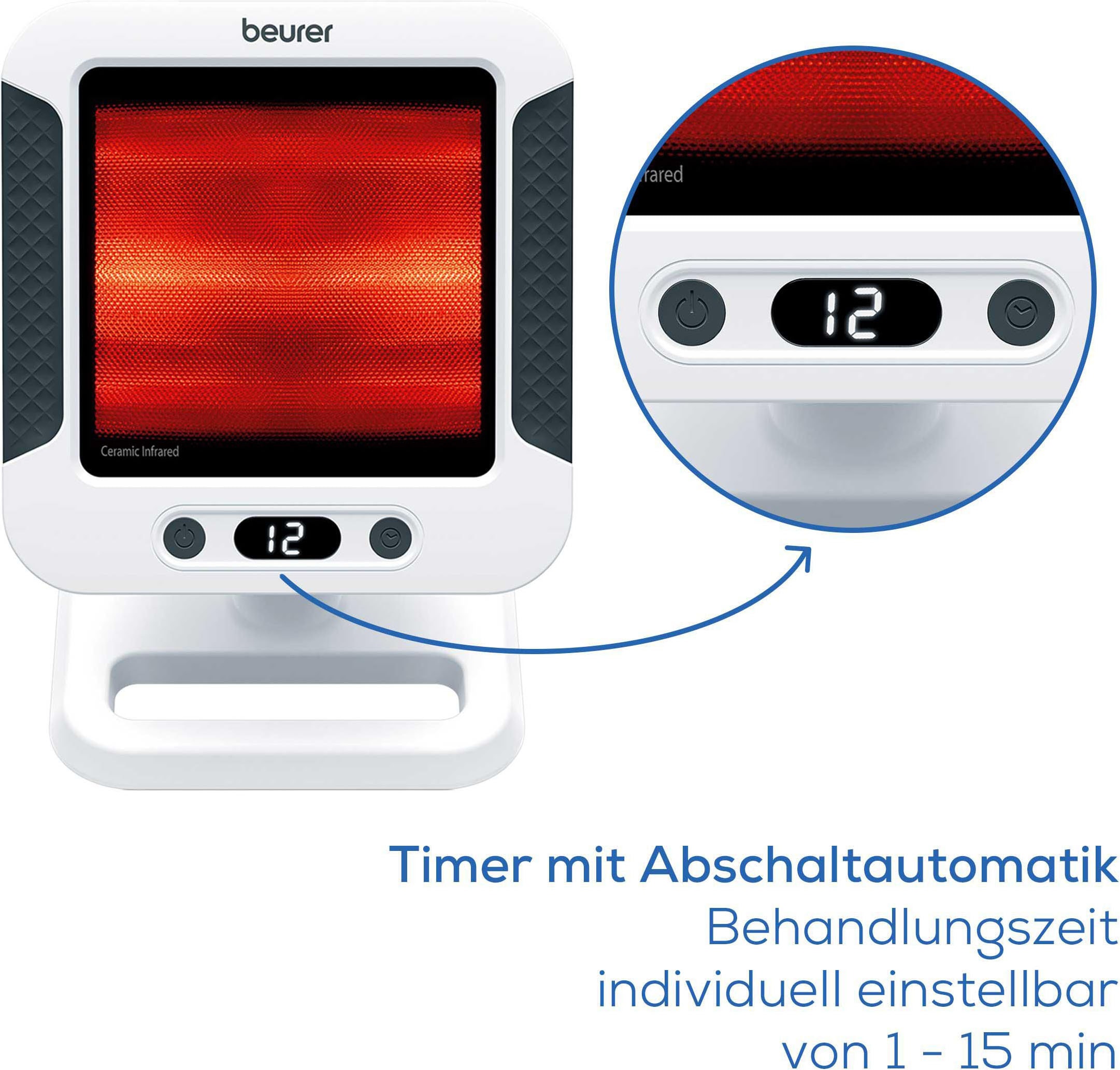 BEURER Infrarot-Wärmestrahler »IL 60 zur Anwendung bei Erkältungen und Muskelverspannungen«, Leistungsstark mit 300 Watt, UV-Blocker, Überhitzungsschutz