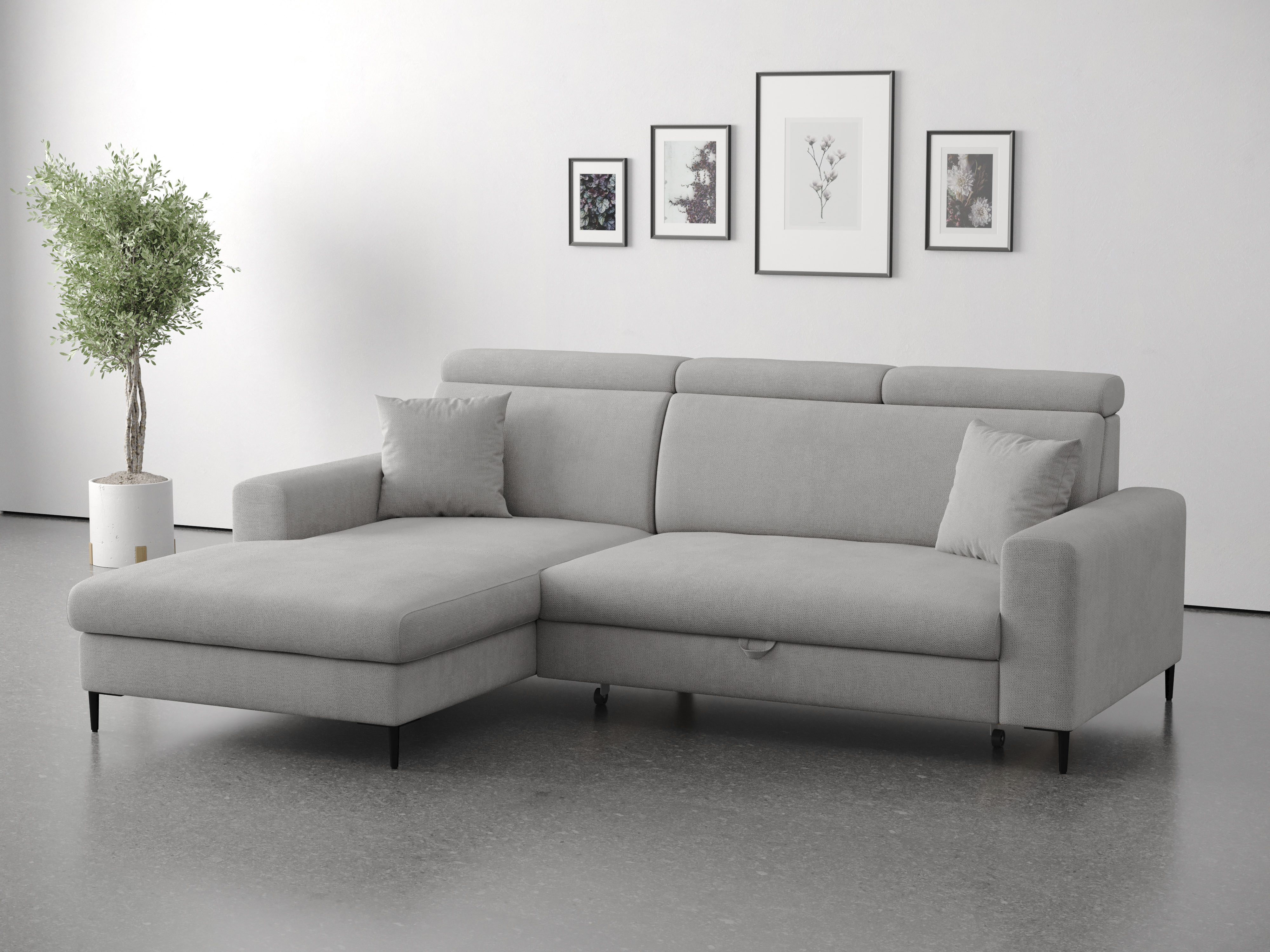Trends by HG Ecksofa "Nizza, L-Form, B: 250cm" mit Schlaffunktion und Bettkasten