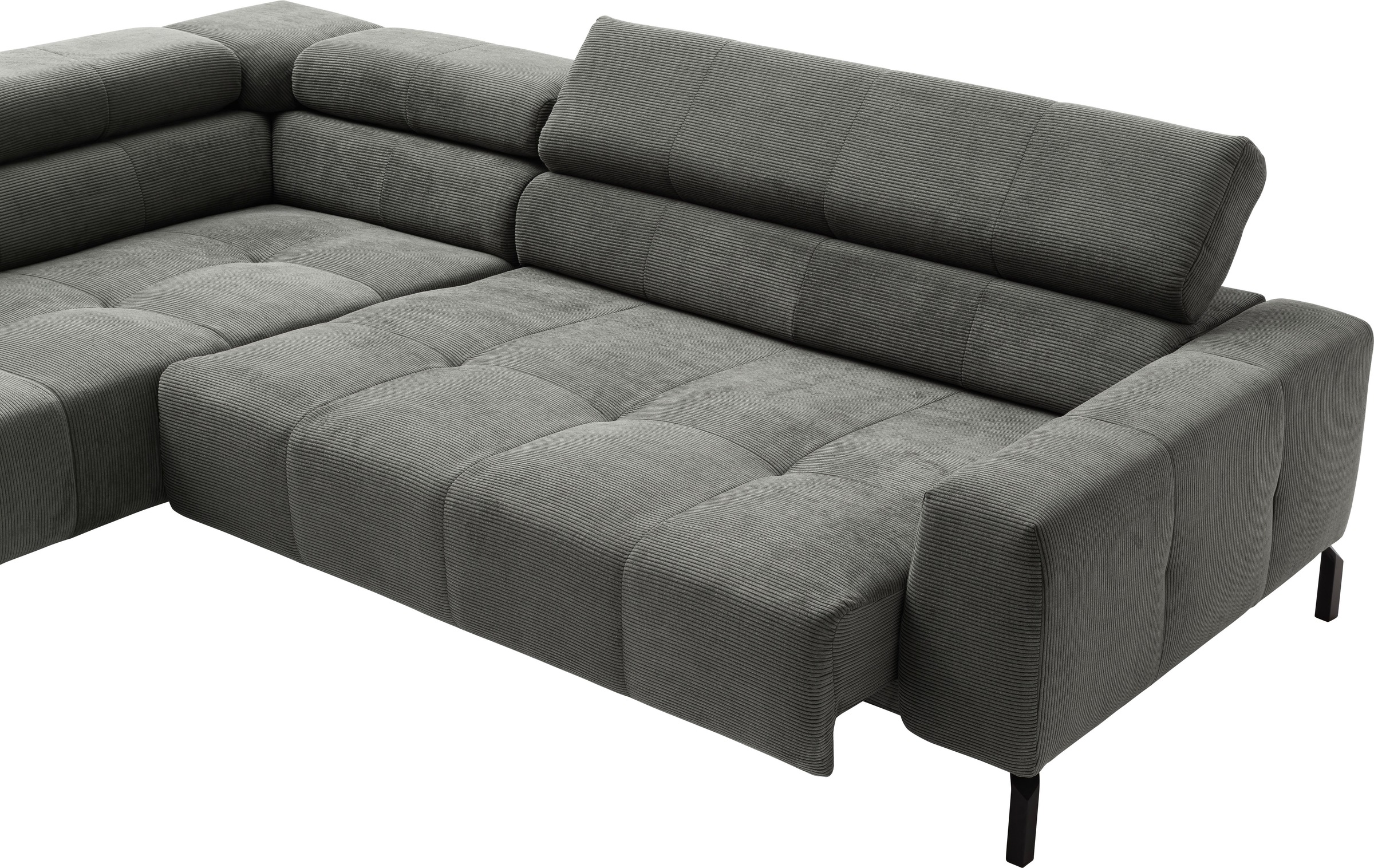 Places of Style Ecksofa »Cleveland, L-Form, incl. Kopfteilverstellung, Breite 276 cm«, wahlweise elektrischer Sitzvorzug