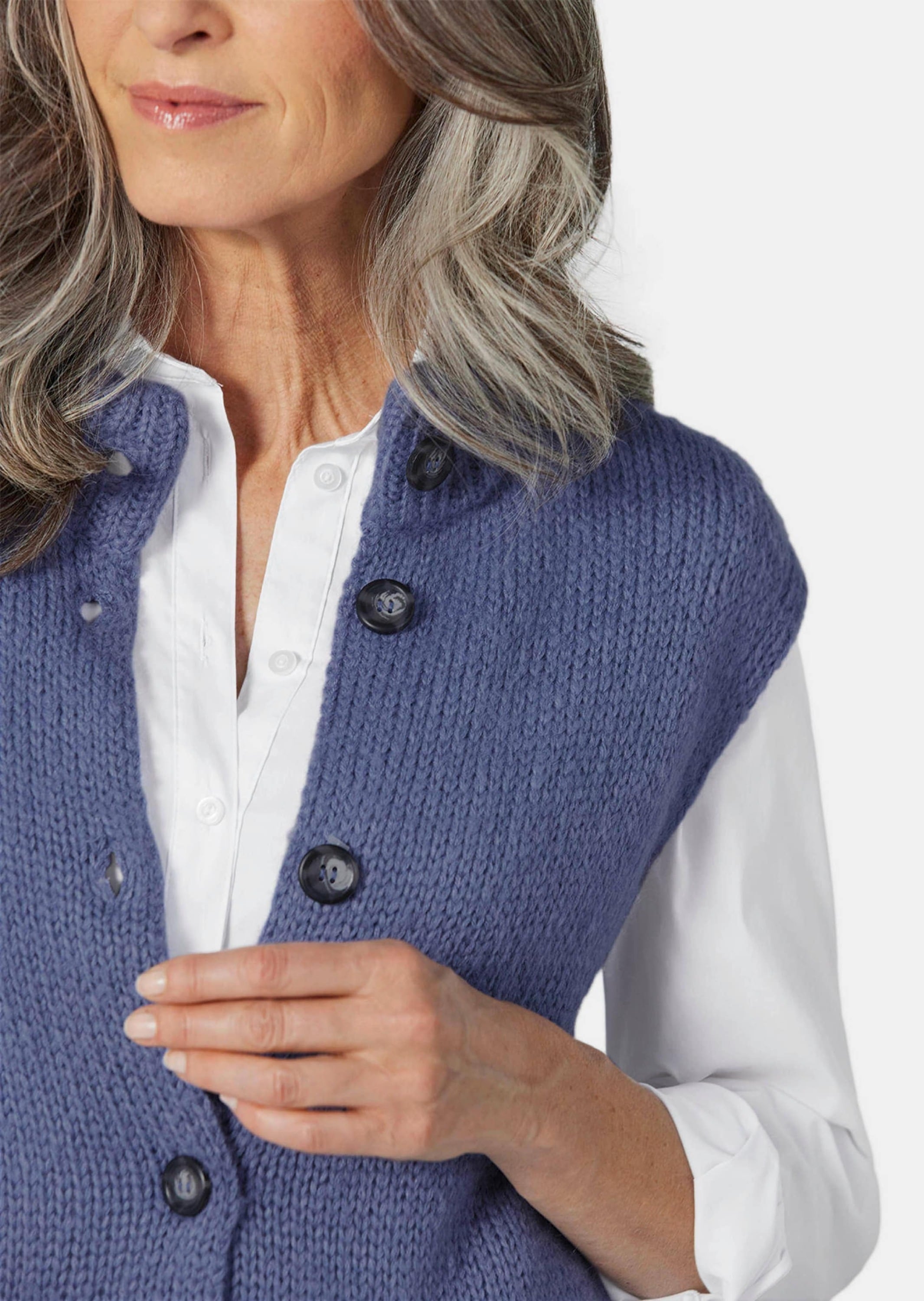 GOLDNER Strickjacke »Strickweste Strickweste mit aufgesetzten Taschen«
