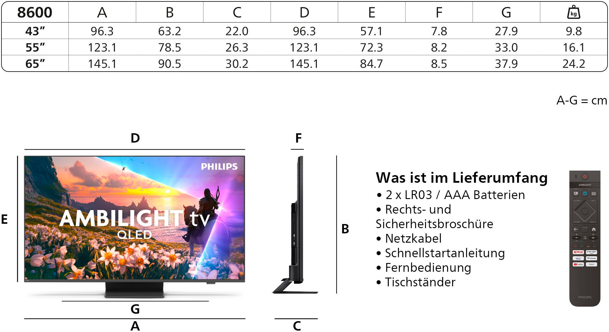 Philips QLED-Fernseher »55PUS8600/12«, 4K Ultra HD, Smart-TV