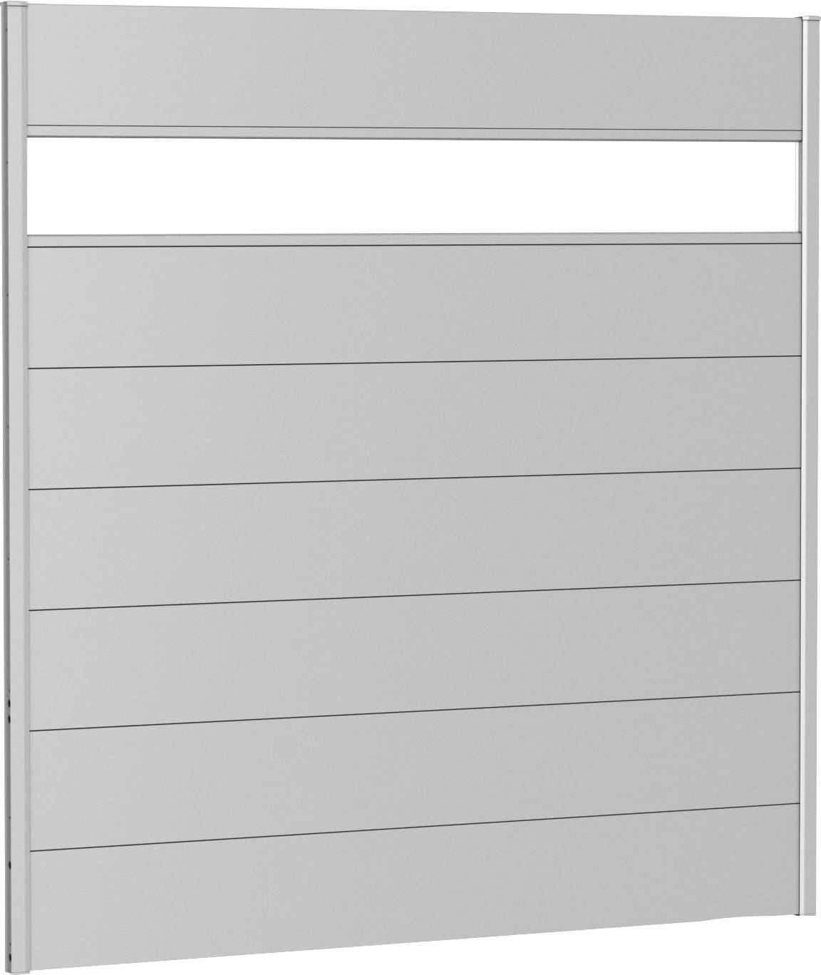 Biohort Sichtschutzelement, 7 Metall-Paneele, 1 Rechnung und Acrylglas-Paneel auf 2 180x182 BAUR Schienen, cm LxH: 