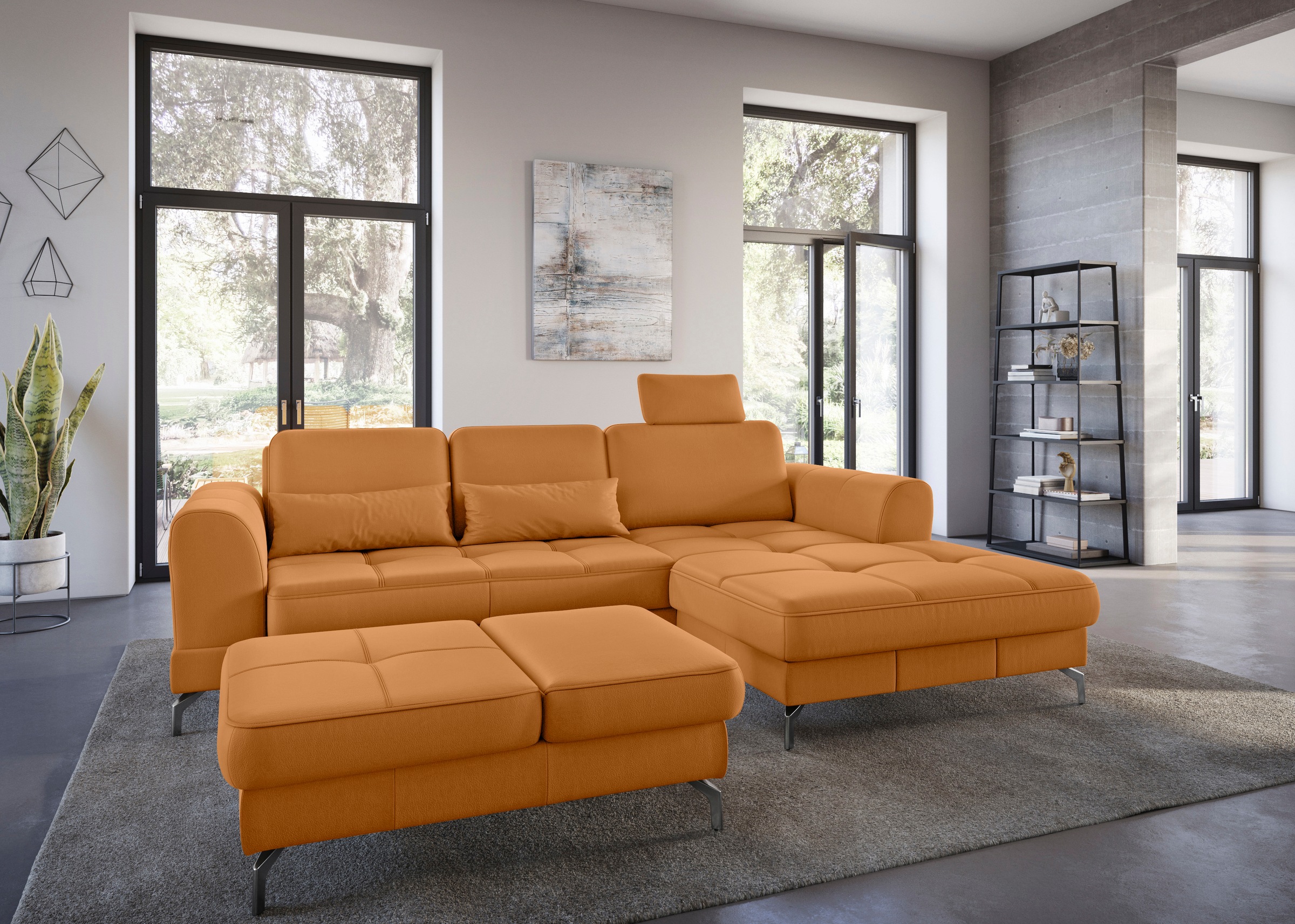 sit&more Hocker »Bendigo«, mit Klappfunktion, Bodenfreiheit 12 cm, wahlweise in 2 Fußfarben