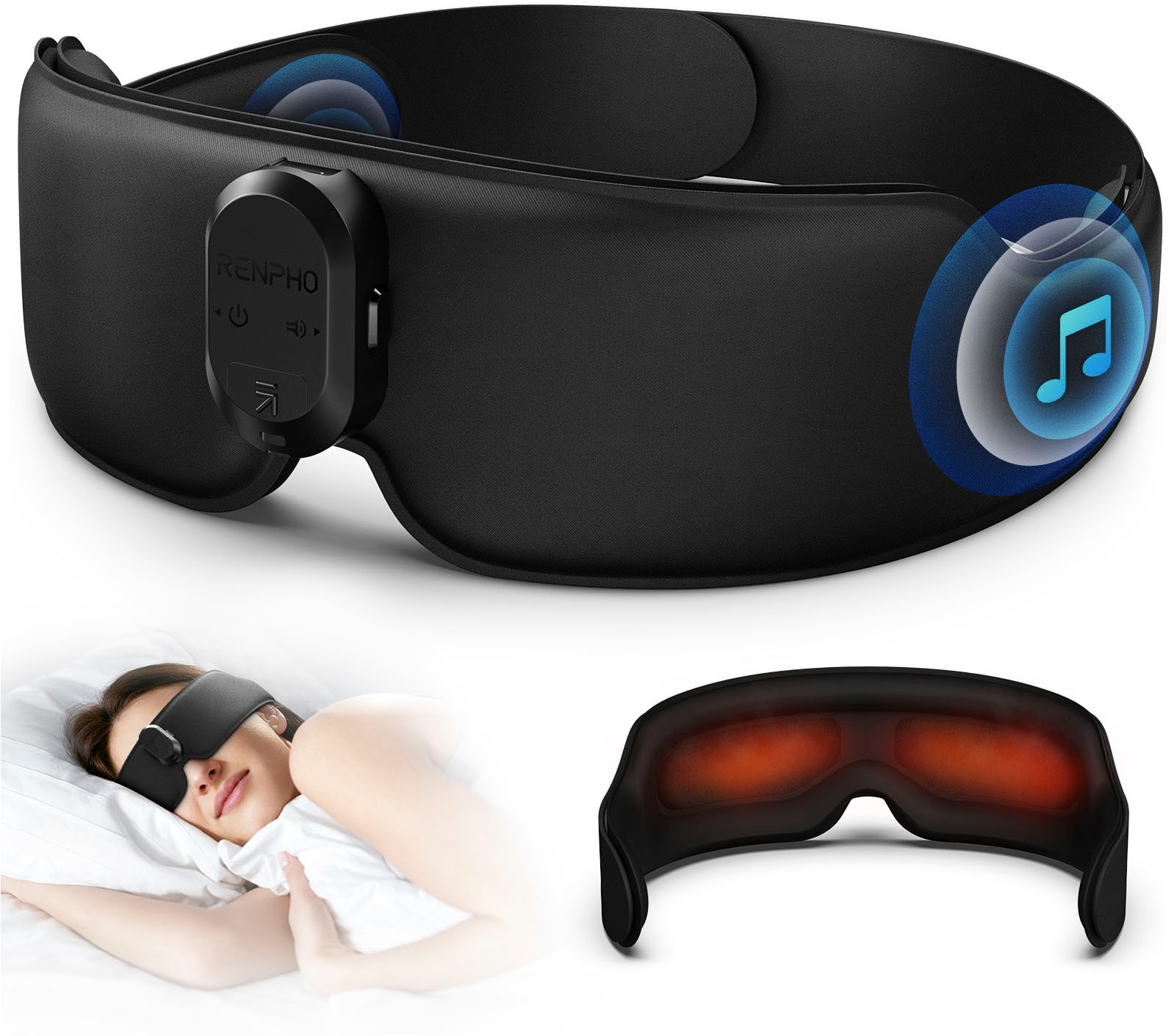 Renpho Beruhigungs- und Entspannungsgerät »Eyesnooze Aroma - Sleepmask«, Eyesnooze Aroma Schlafmaske: Wärme, Duft & Musik für tiefen Schlaf.