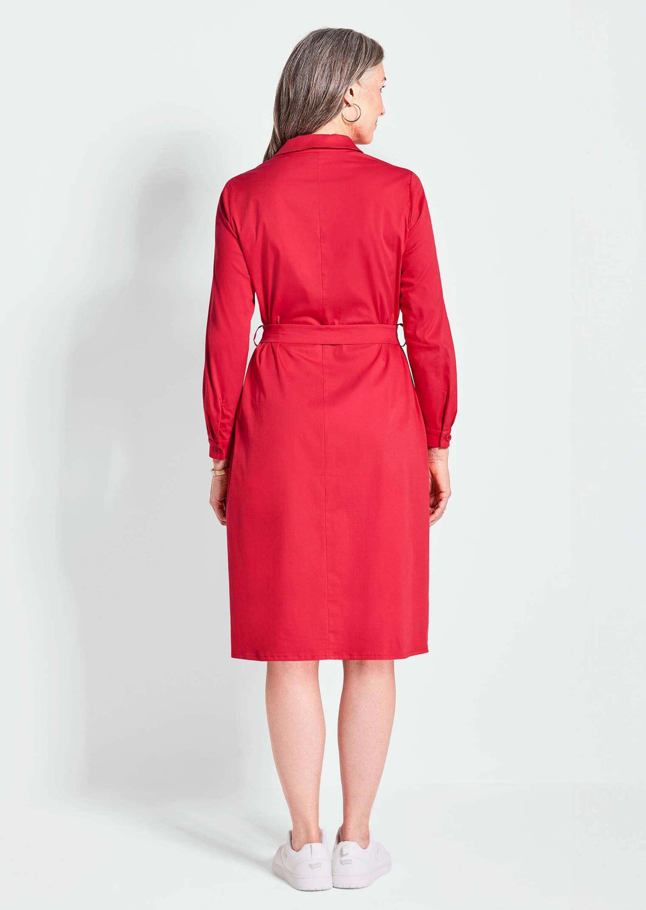 GOLDNER Sommerkleid »Elegantes Hemdblusenkleid mit Bindegürtel«