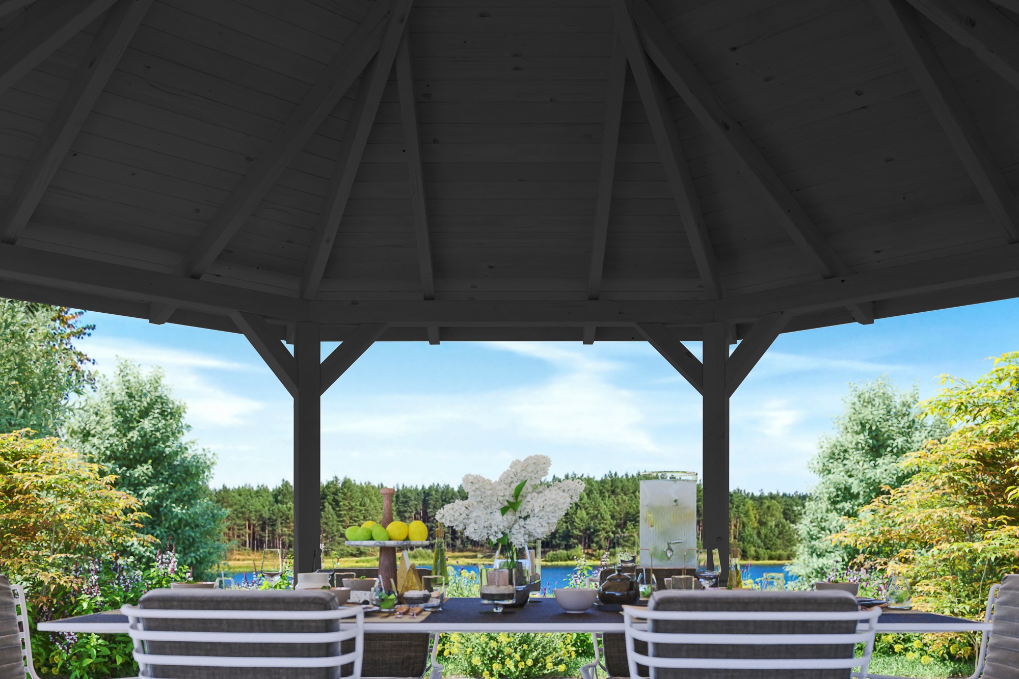 Thumbnail - Skanholz Pavillon "Nice 3" 8-Eck, BxT: 557x557 cm