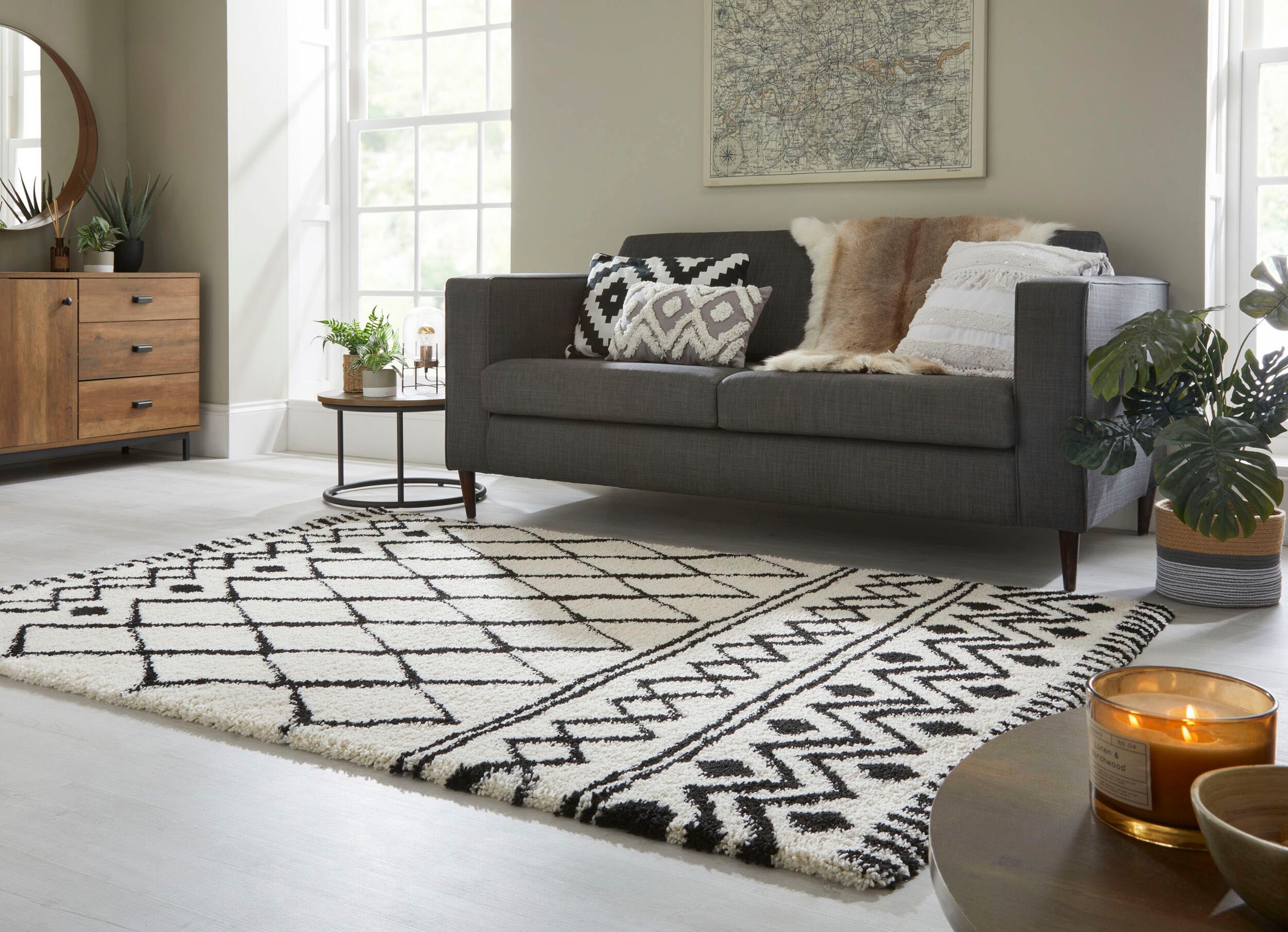 FLAIR RUGS Hochflor-Teppich "Souk Berber" rechteckig 30 mm Höhe Boho-Look, günstig online kaufen
