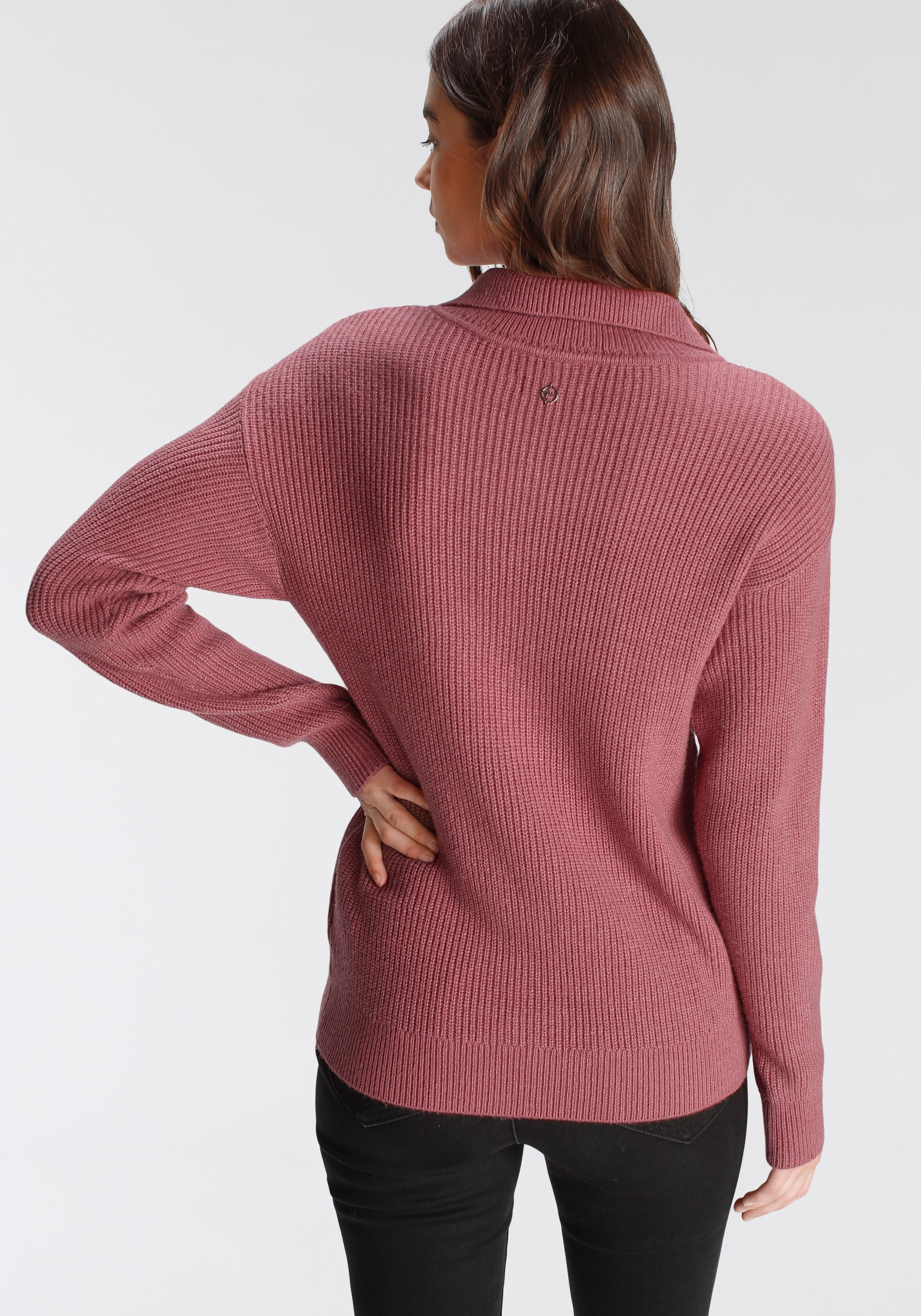 Tamaris Strickpullover, mit Reißverschluss am Kragen günstig online kaufen