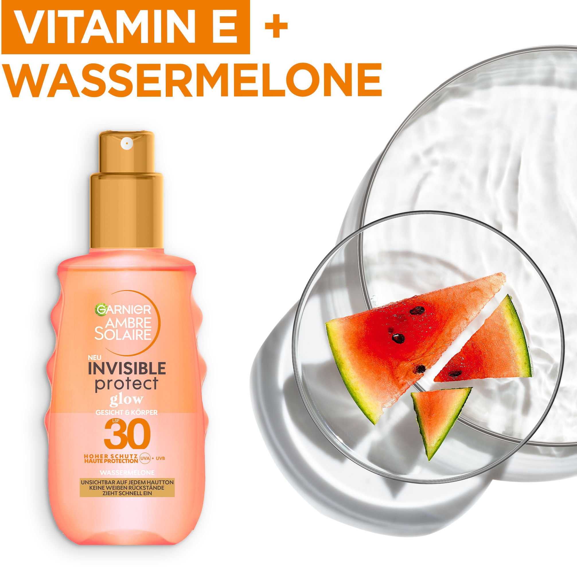 GARNIER Sonnenschutzspray »Invisible Protect Glow LSF30«, mit hoher Transparenz