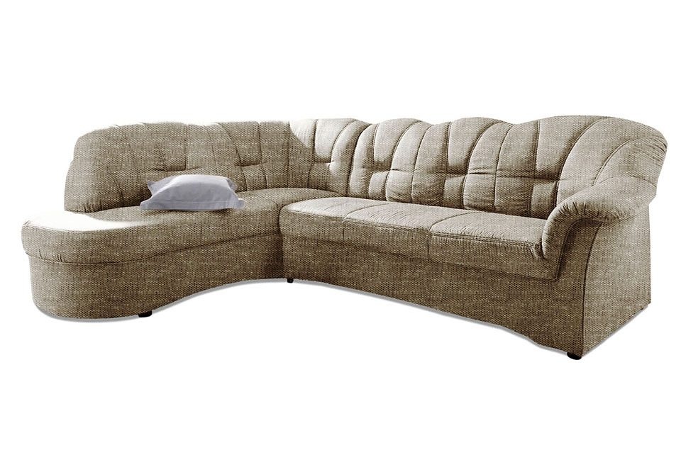 DOMO collection Ecksofa "Papenburg, zeitlose Rückensteppung, elegante Armle günstig online kaufen