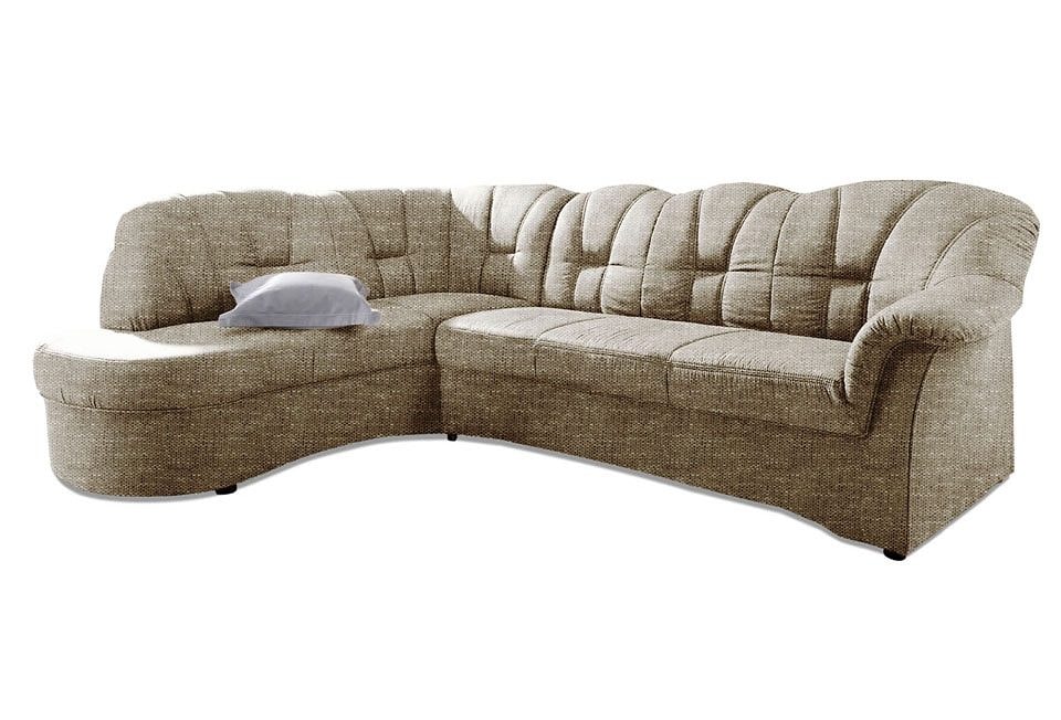 DOMO collection Ecksofa "Papenburg, zeitlose Rückensteppung, elegante Armle günstig online kaufen