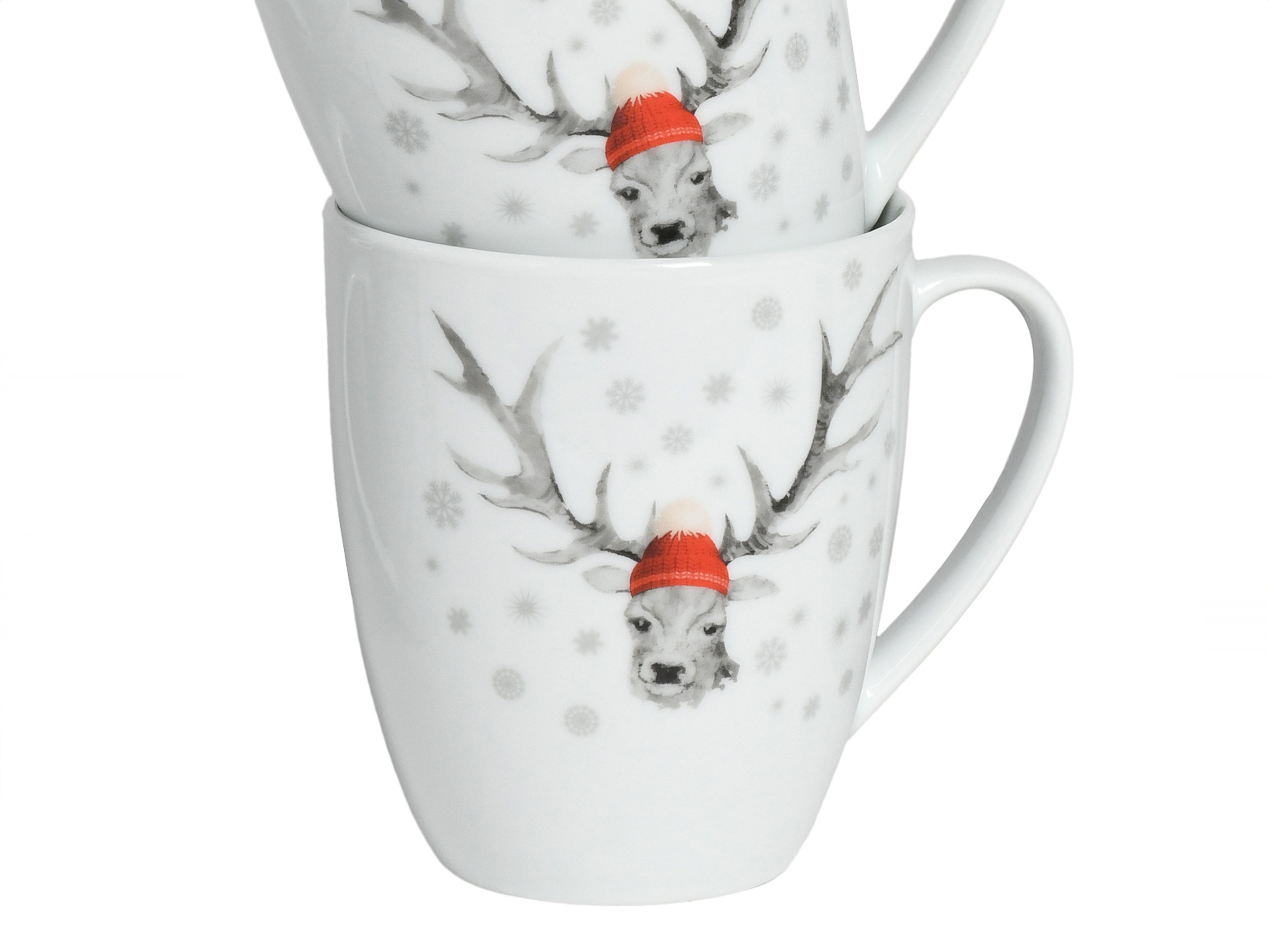 CreaTable Becher »Hirsch, Kaffeebecher, 6-tlg.«, (Set, 6 tlg.), Winterdekor, Hirschmotiv