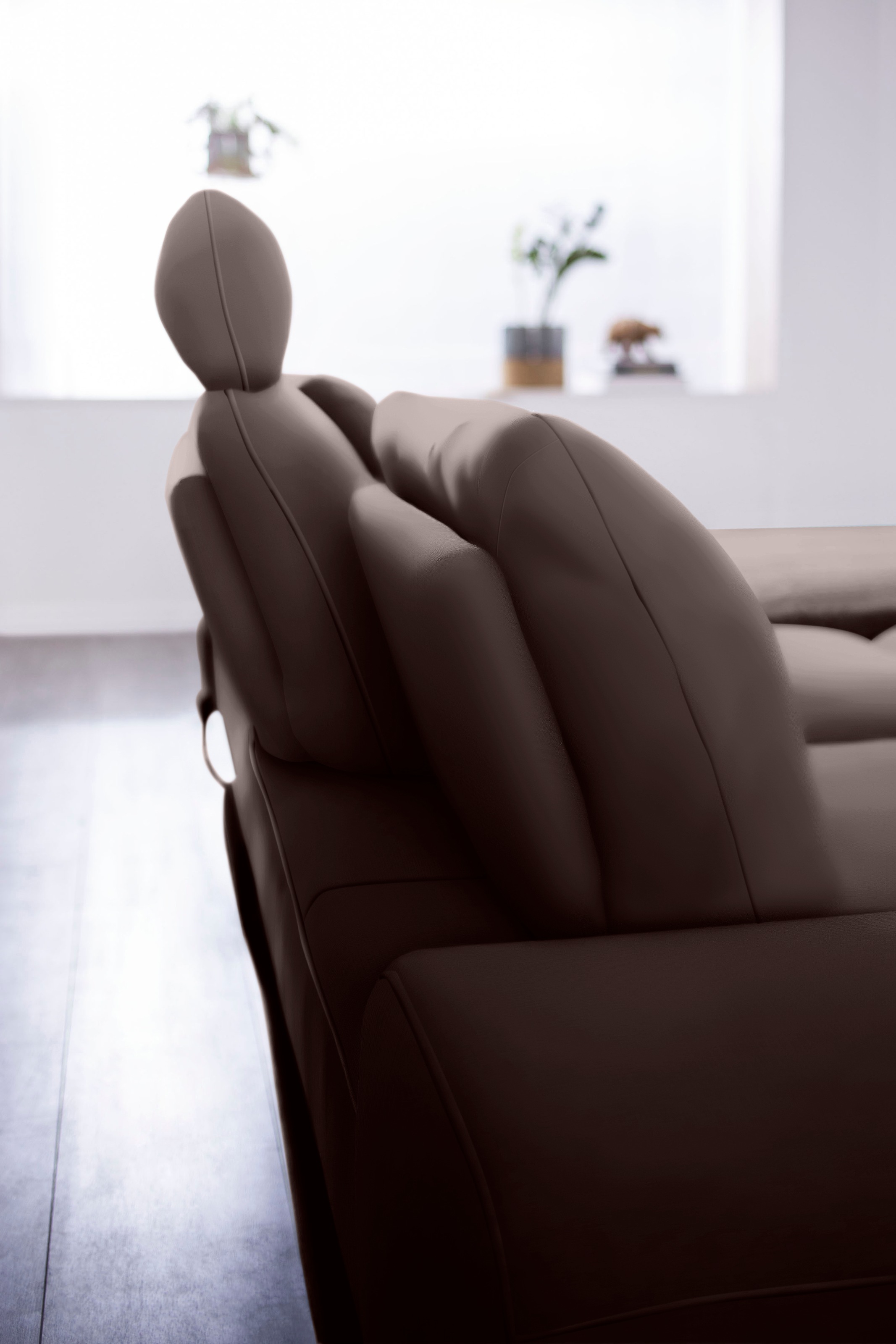 W.SCHILLIG Ecksofa »valentinoo, Designsofa, bequem, elegant und zeitlos, L-Form«, (Set), inklusive Hocker, mit Sitztiefenverstellung, Breite 299 cm