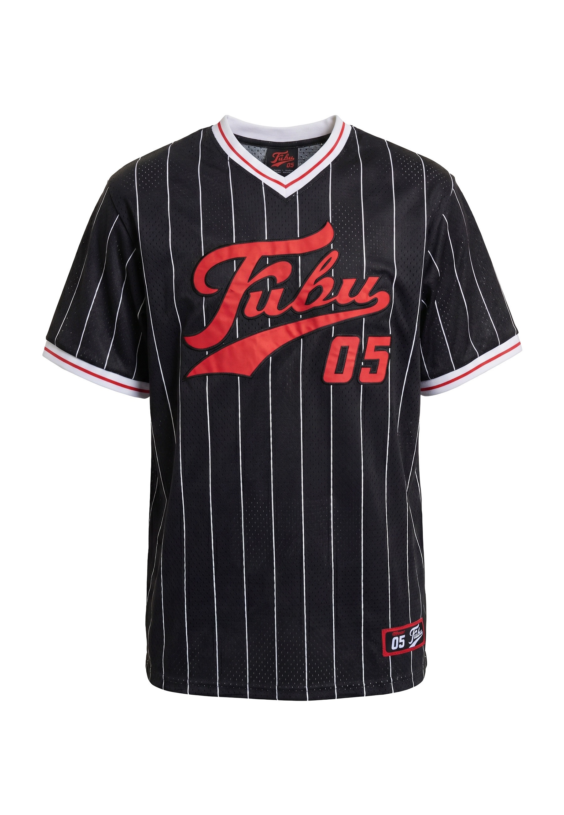 Fubu Netzshirt "Fubu Herren FM231-005-2 FUBU Varsity Pinstriped Mesh Tee" 1 Stk.