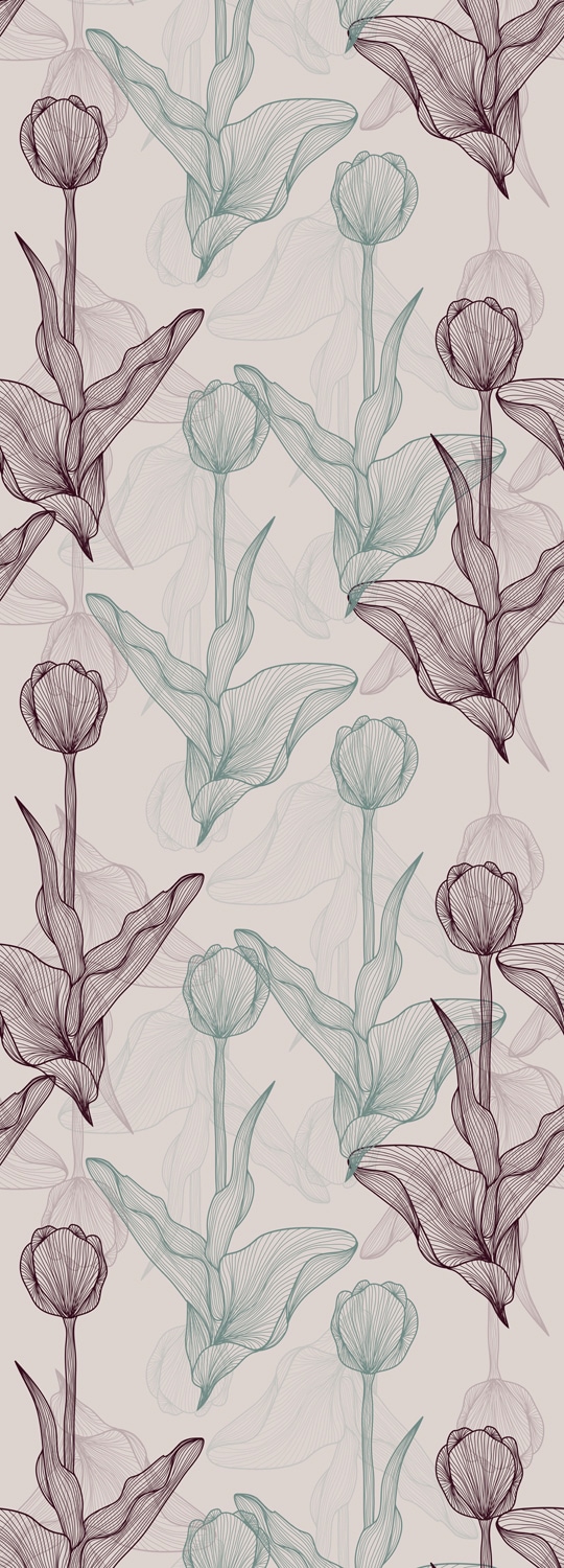queence Vinyltapete "Elea" Motiv bedruckt botanisch floral gemustert natürlich glatt 90x250cm, selbstklebend, kinderleichte Anbringung, Sticker