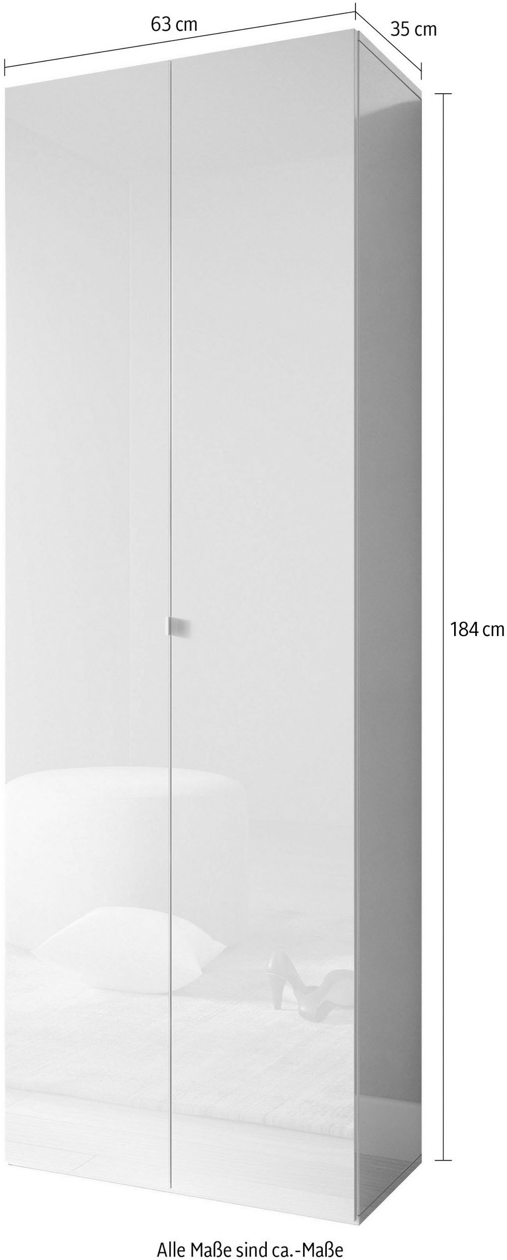 INOSIGN Schuhschrank »SMILE Breite 63 cm, Höhe 184 cm, Schuhregal mit 7 Ebenen,«, Schuhkommode in Weiss Hochglanz Lack