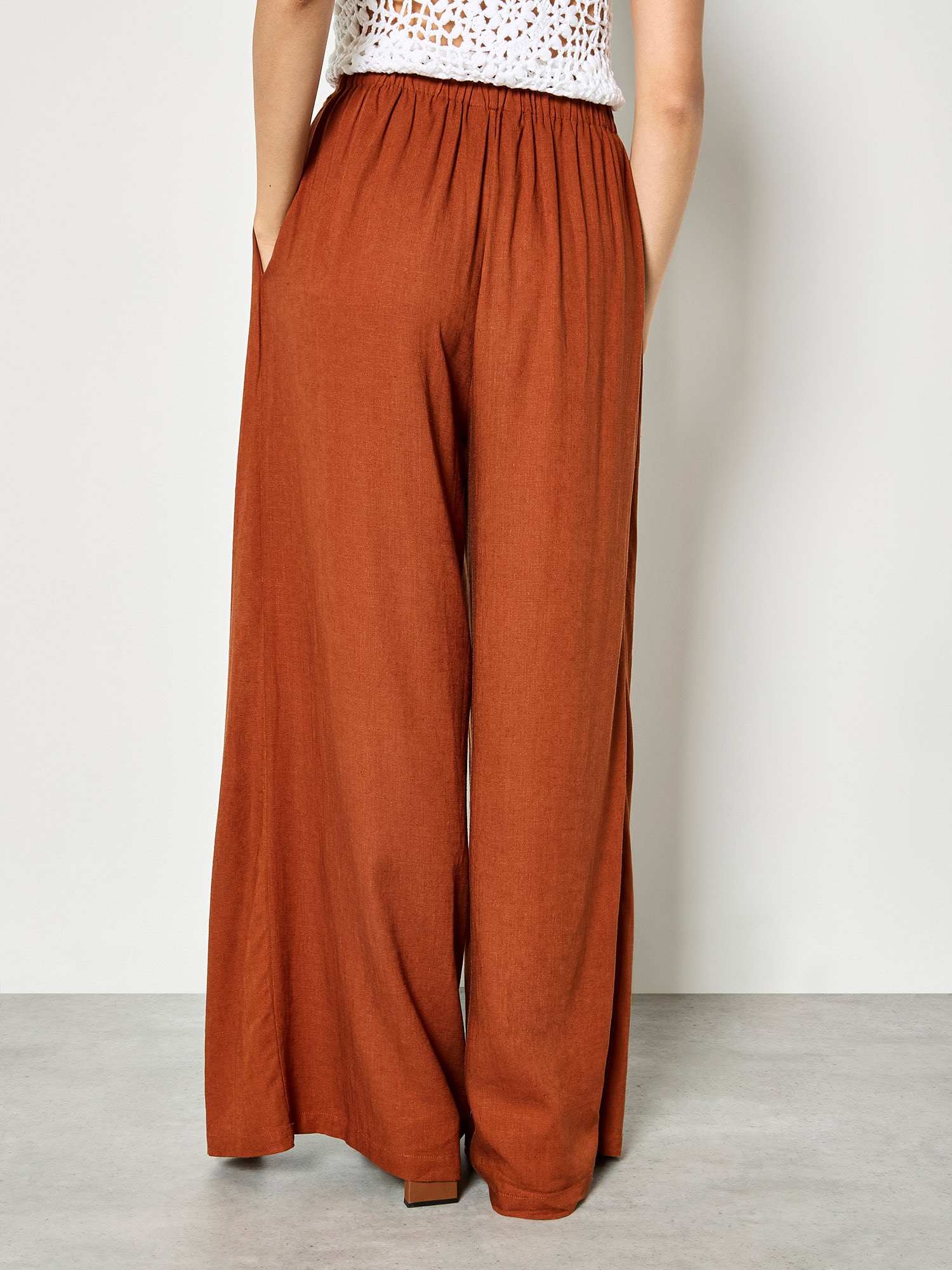 Apricot Leinenhose »Wickelhose aus Leinenmischung«  mit weitem Bein
