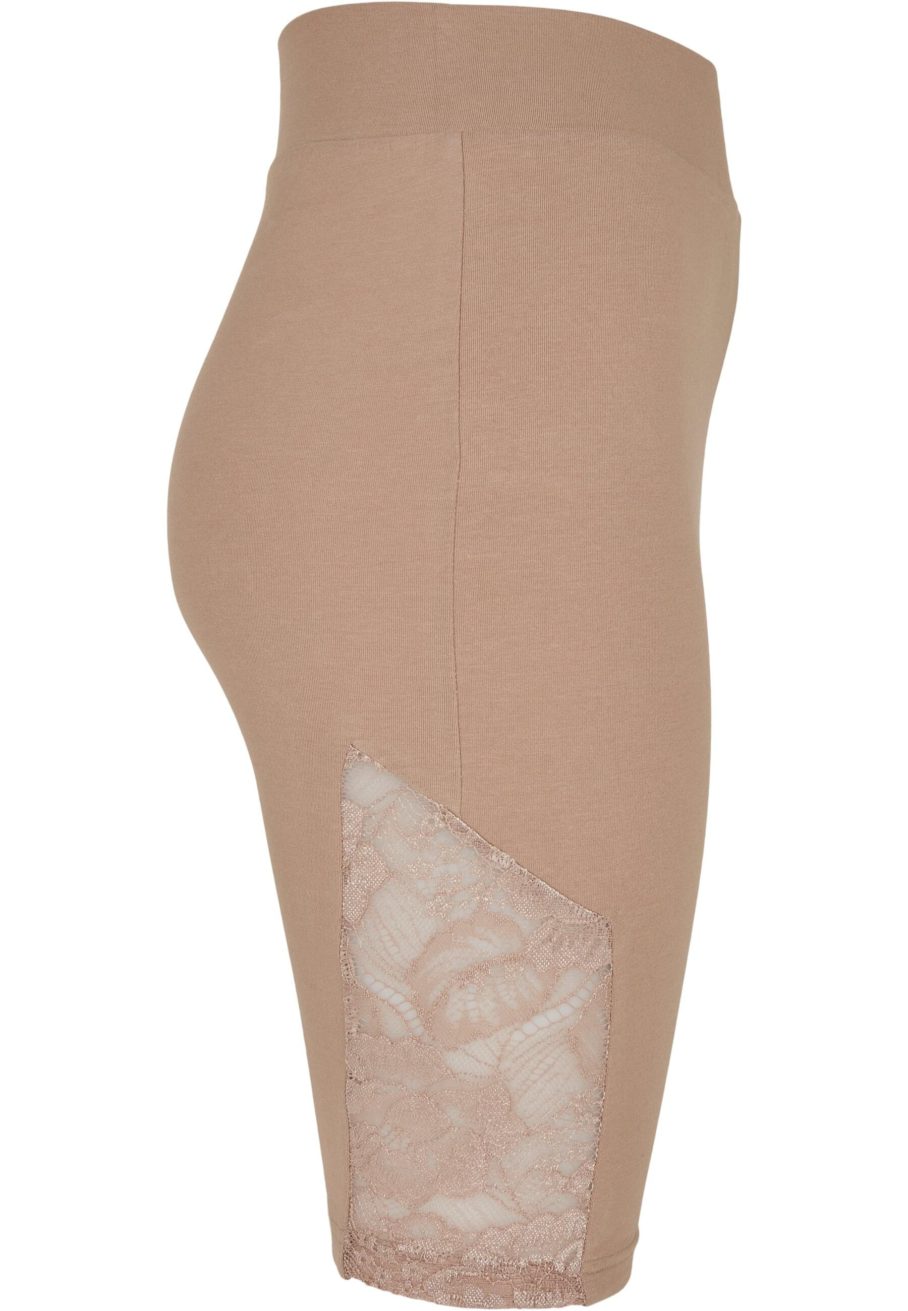 URBAN CLASSICS Radlerhose »Urban Classics Damen Ladies High Waist Lace Inset Cycle Shorts«, (1 tlg.)