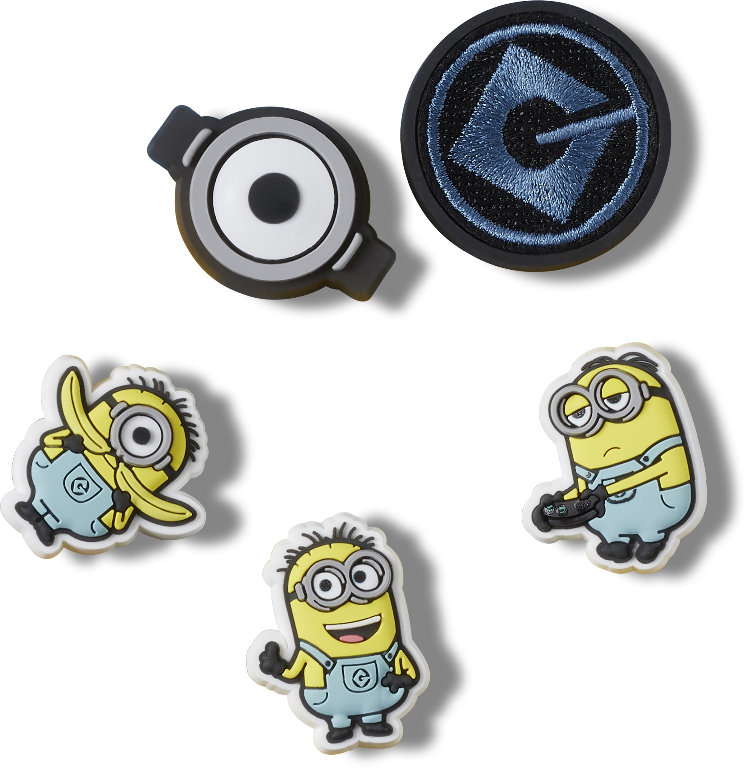 Crocs Schuhanstecker »Jibbitz™ Minions«, (Set, 5 tlg., Kein Spielzeug. Nicht für Kinder unter 3 Jahren geeignet), Charm, Anstecker, Set mit Minions Motive