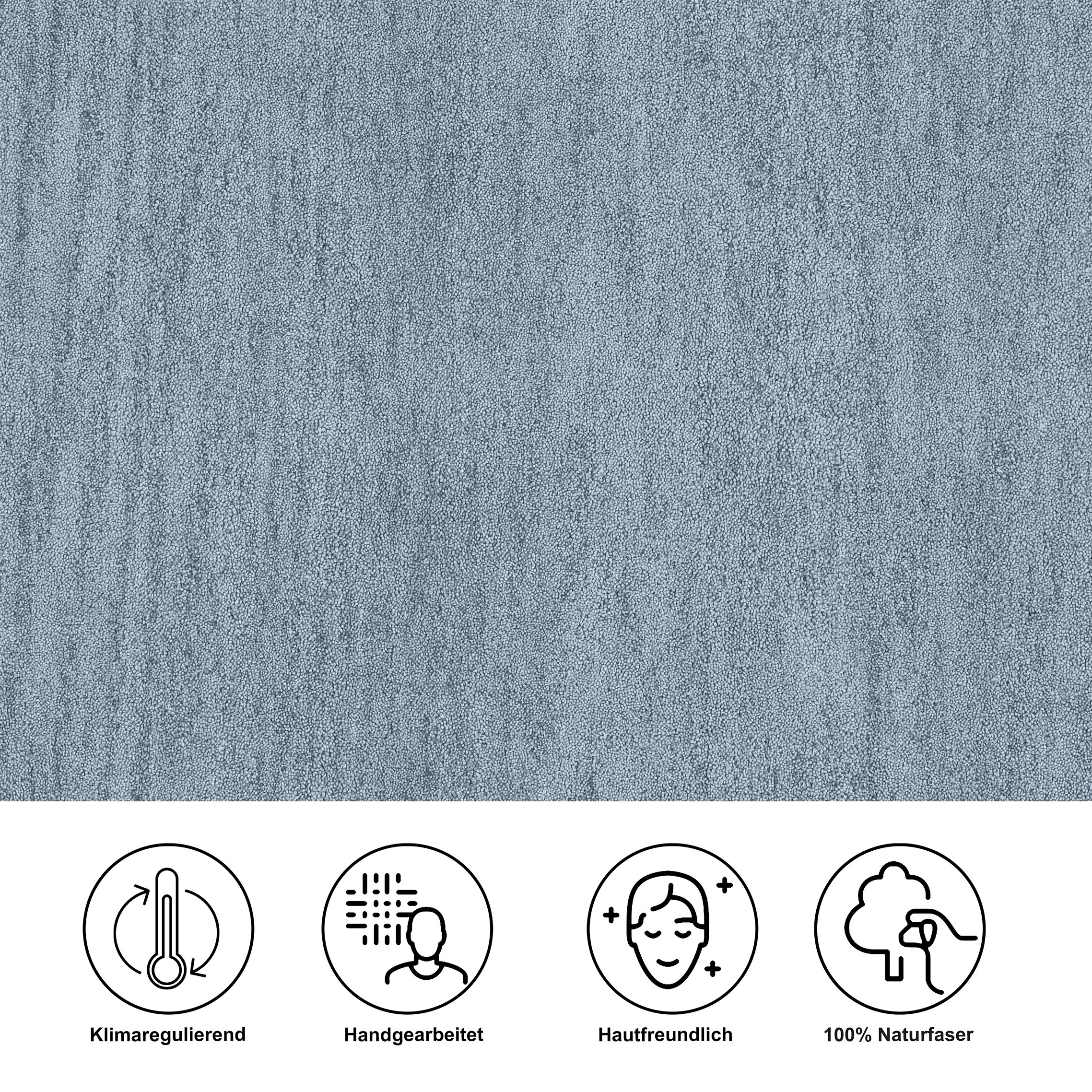 Thumbnail - THEKO Bettumrandung "Gabbeh Uni, Handweb Teppich, meliert, reine Wolle" Höhe 14 mm 3 Stk. tlg. Bettvorleger, Uni-Farben,...