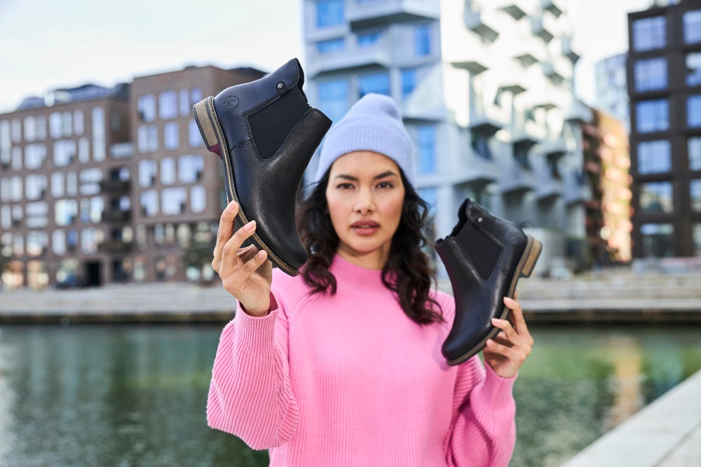 Rieker Chelseaboots, Stiefelette, Boots, Blockabsatz, mit elastischem Einsatz