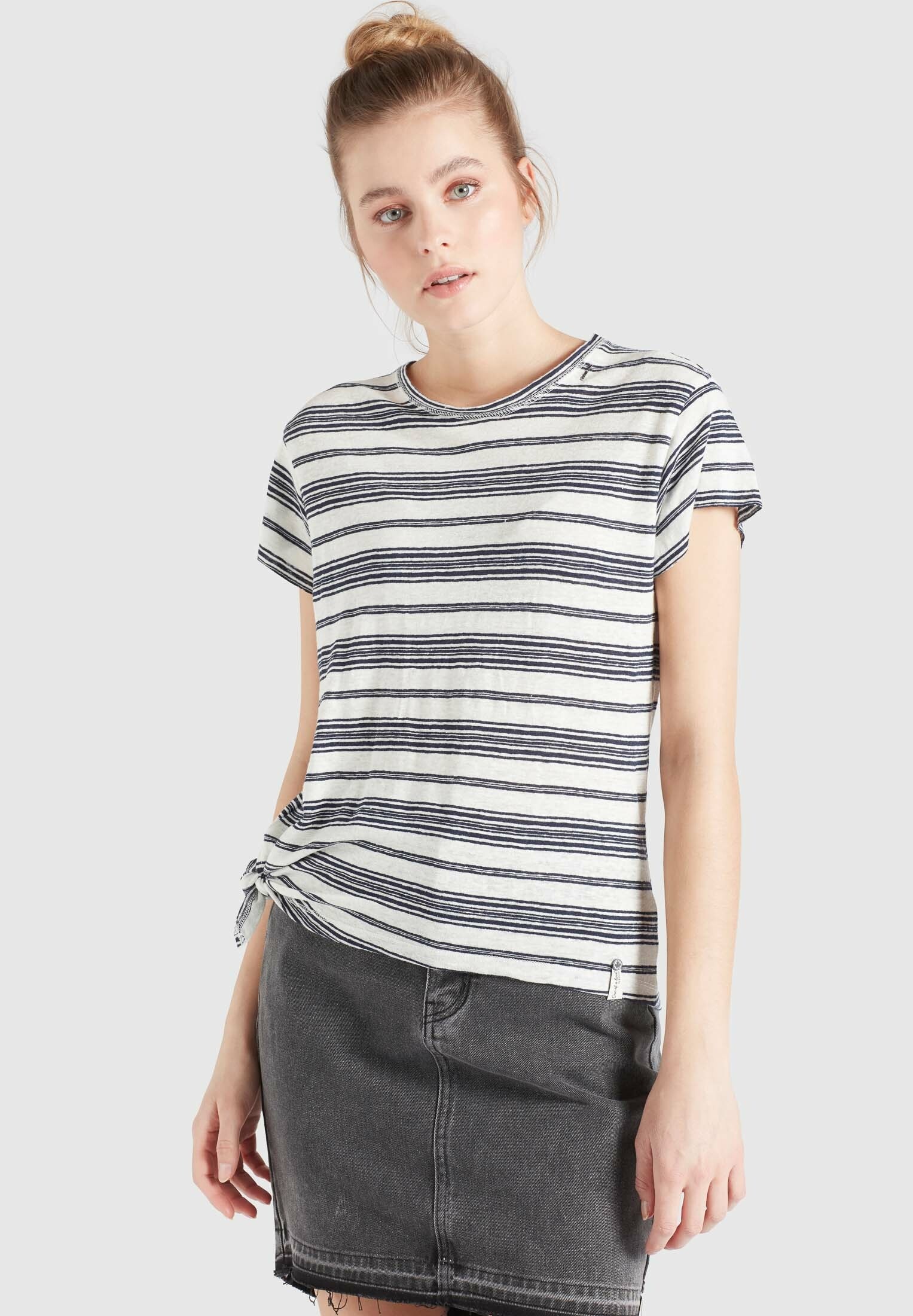 khujo T-Shirt »MATAMA«, mit Saum zum Knoten